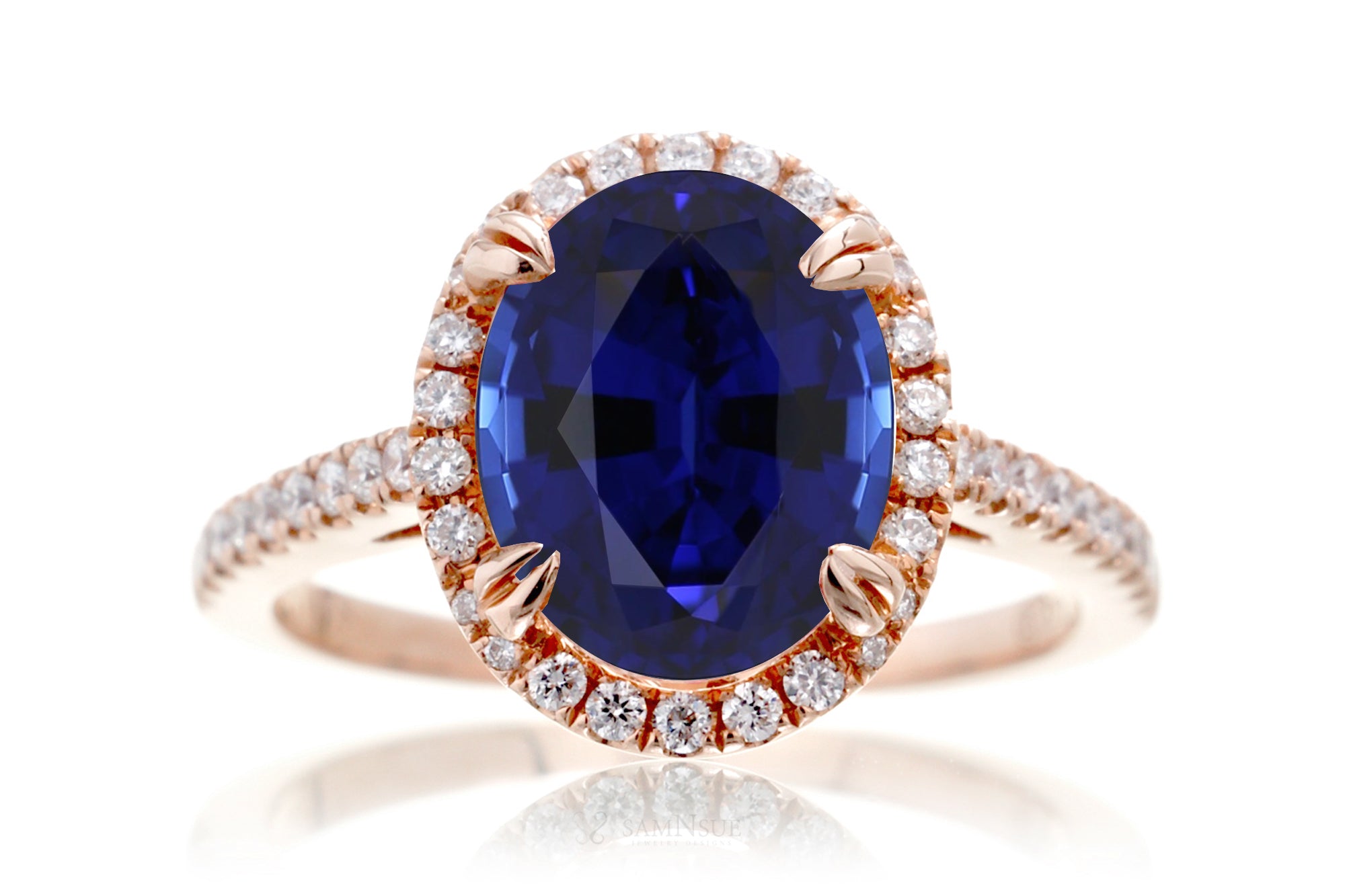 The Signature Oval Lab Grown Blue Sapphire