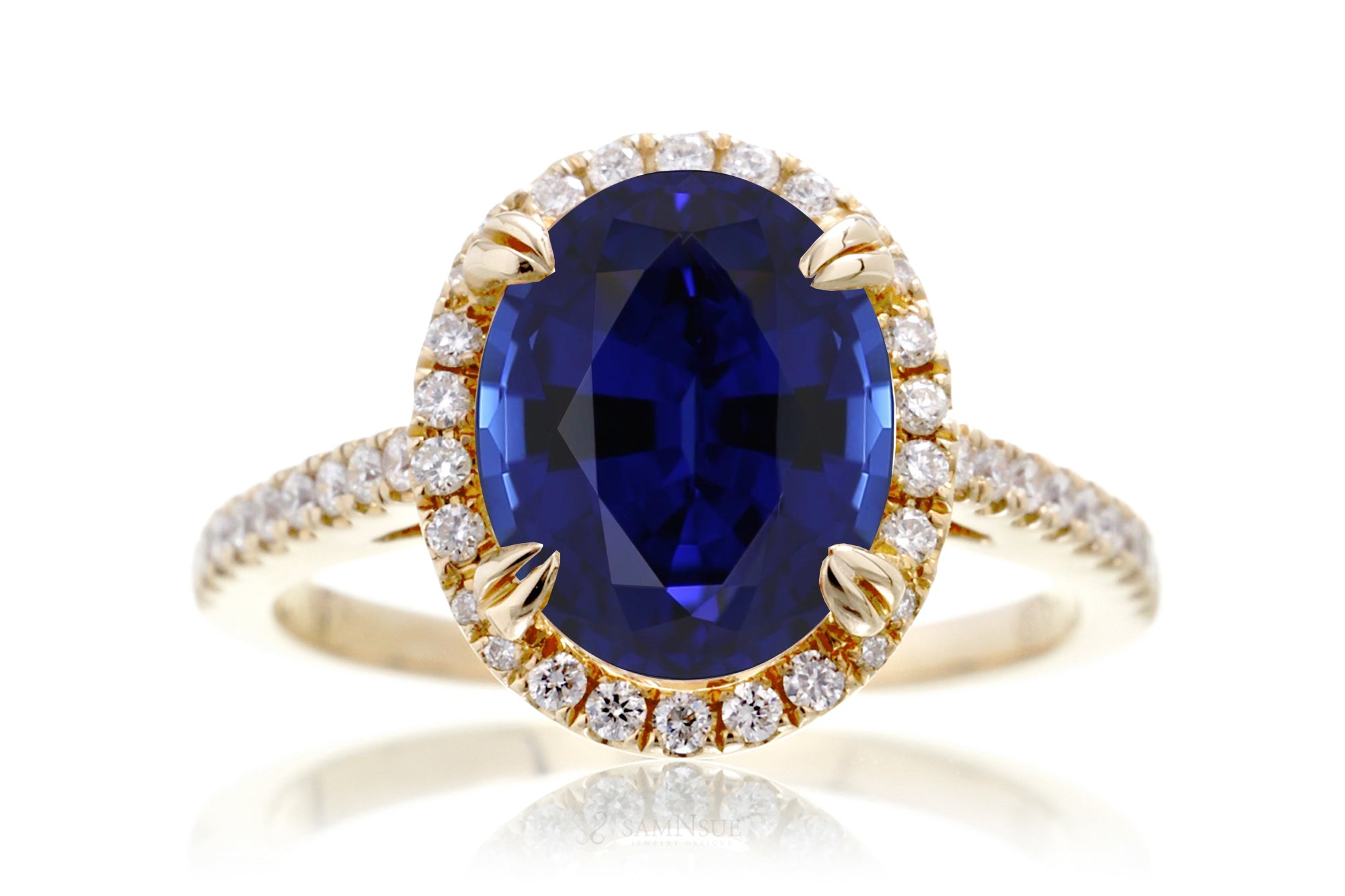 The Signature Oval Lab Grown Blue Sapphire