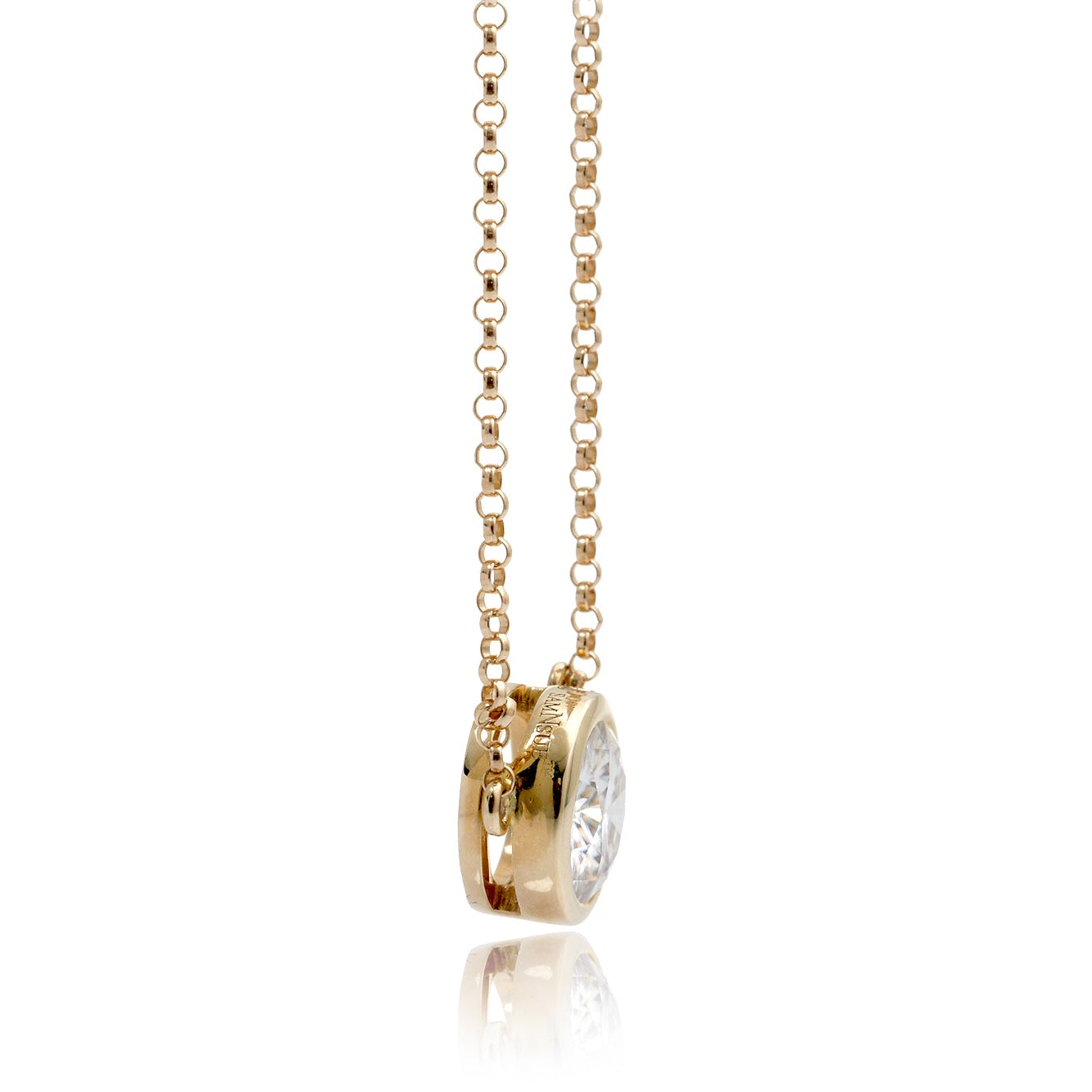 The Bezel Solitaire Moissanite Pendant (6.5mm)