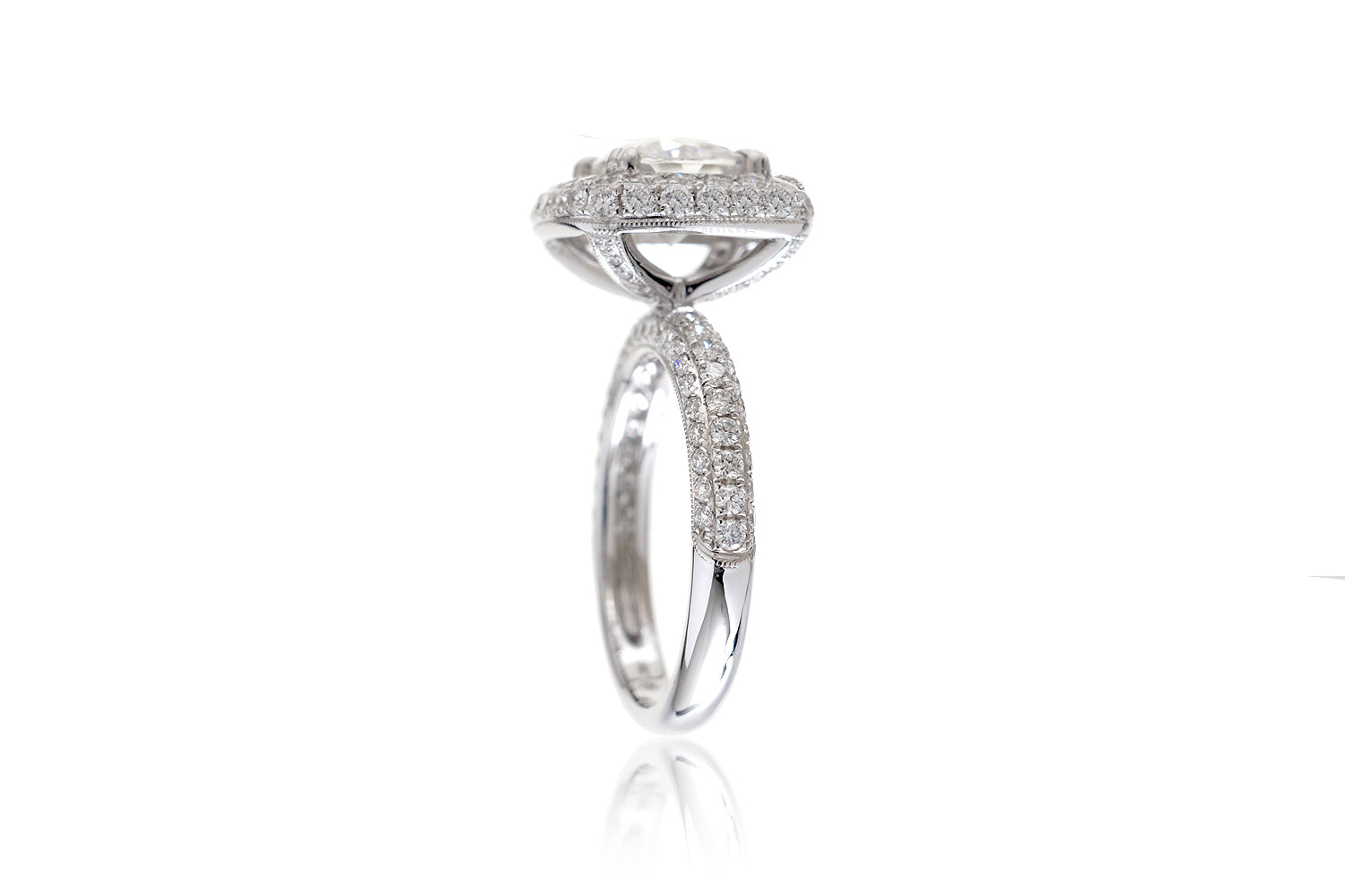 The Leila Halo Cushion Moissanite (7x7)