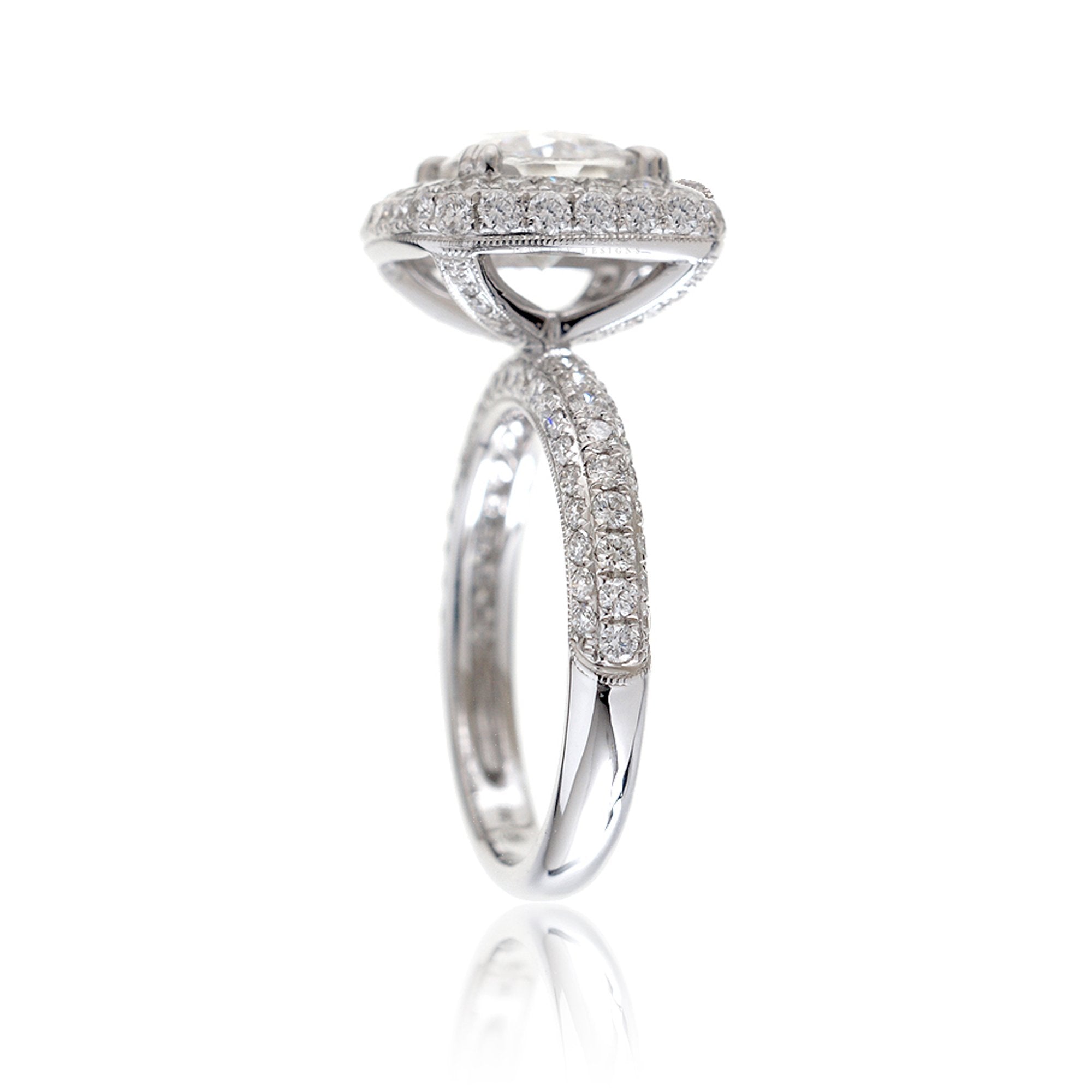 The Leila Halo Cushion Moissanite (7x7)