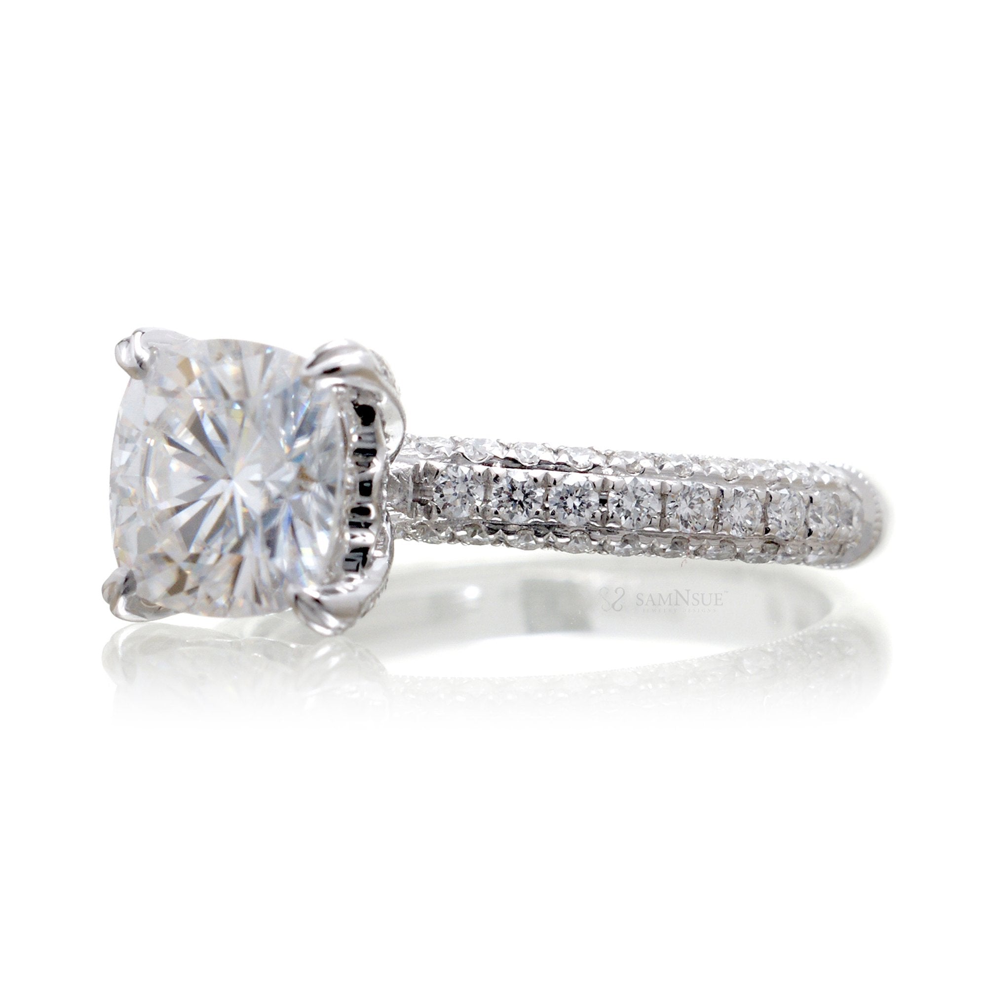 The Leila Cushion Moissanite Ring