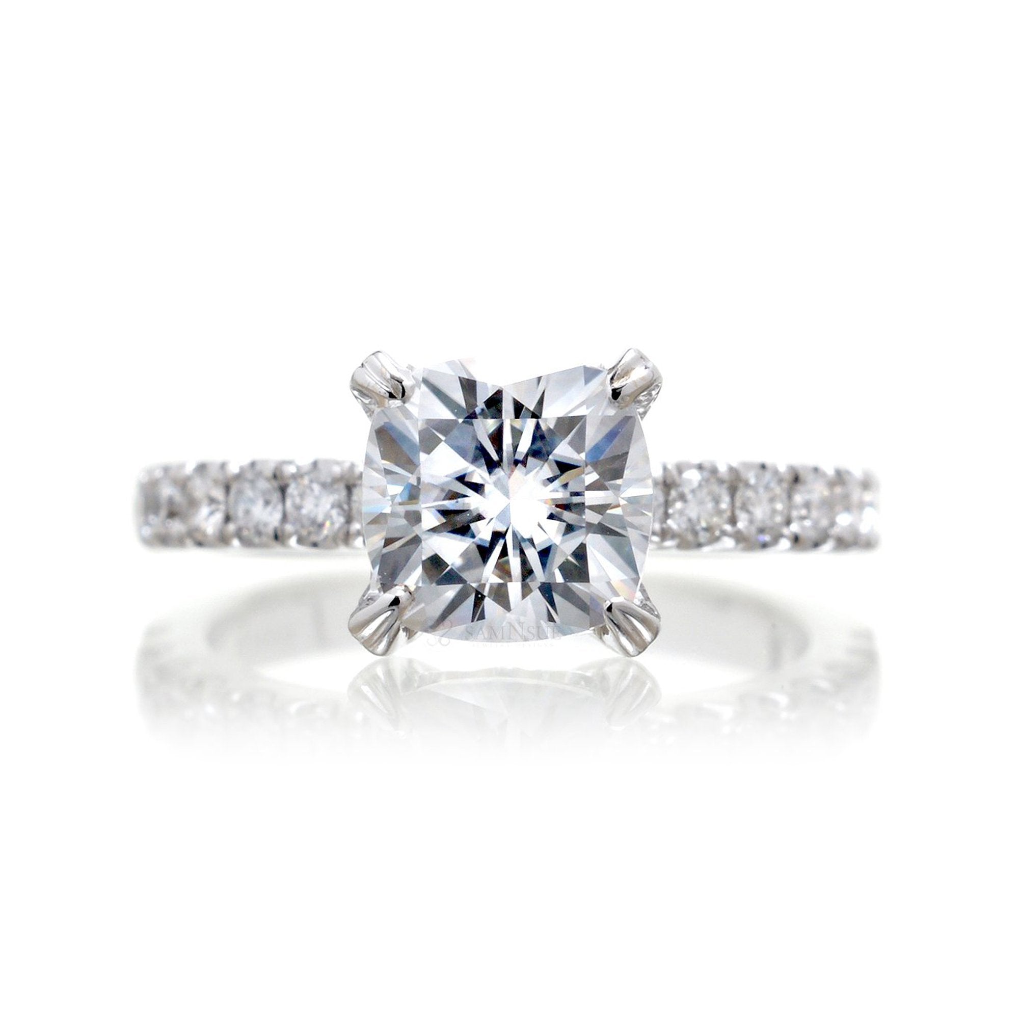 The Leila Cushion Moissanite Ring