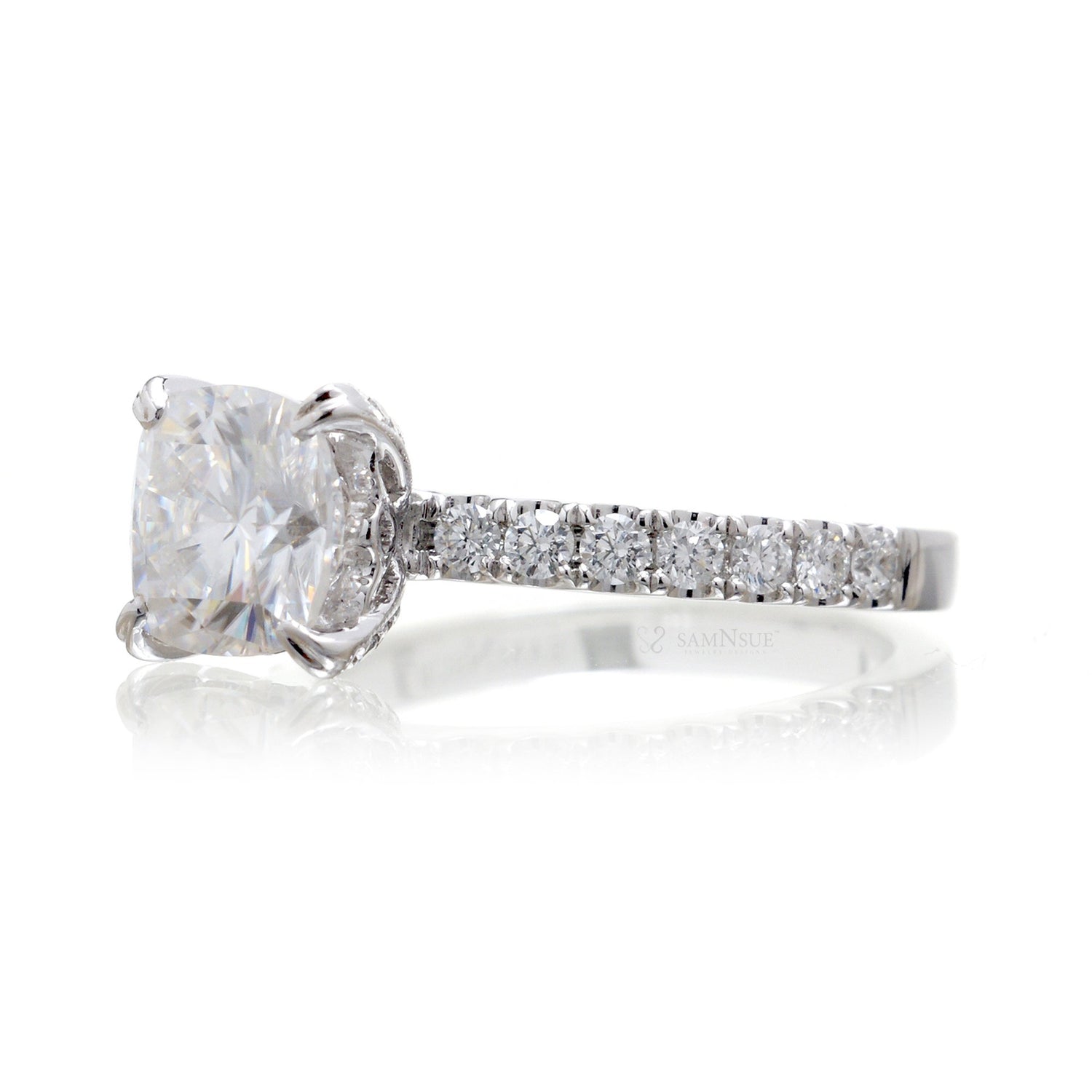 The Leila Cushion Moissanite