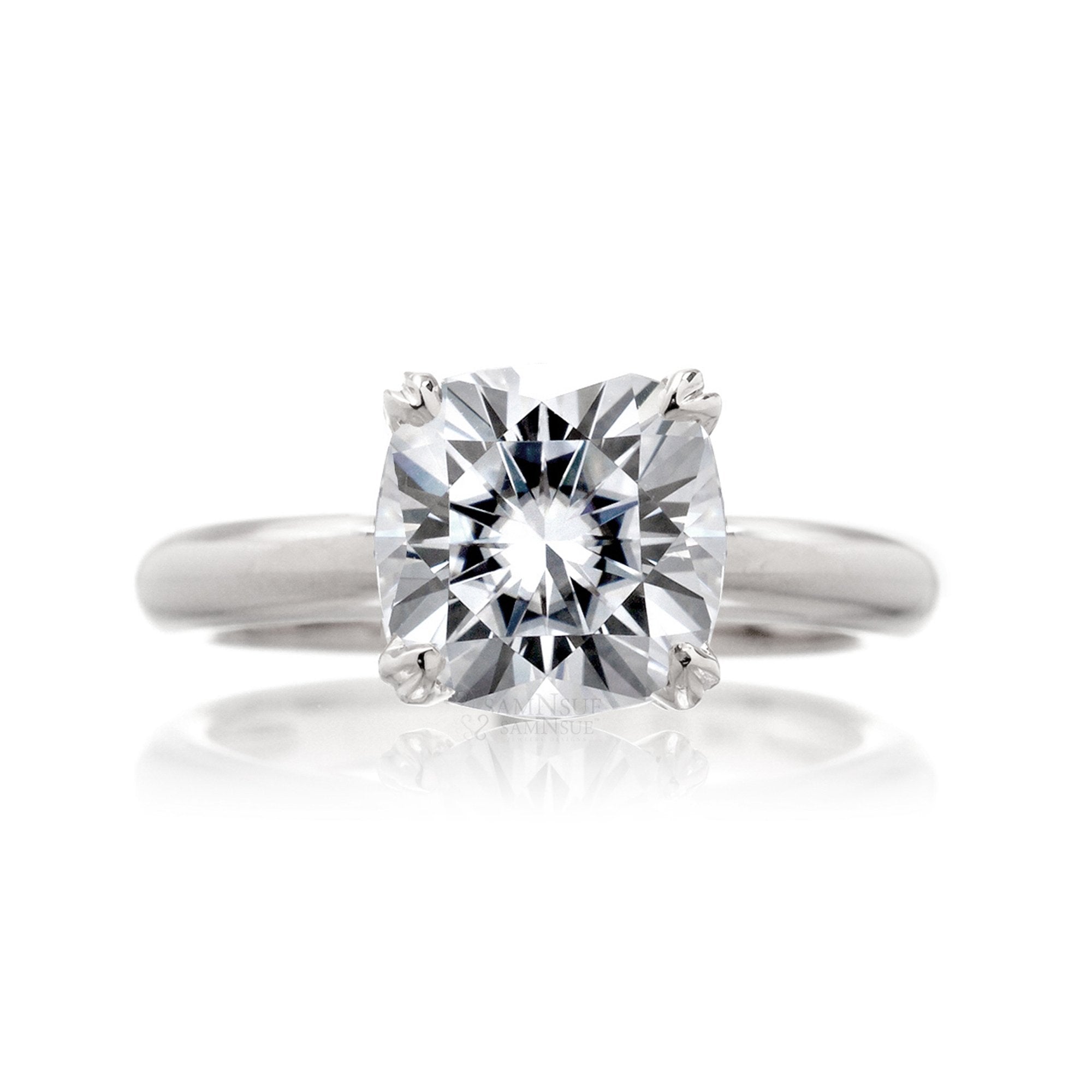 The Leila Cushion Moissanite Ring