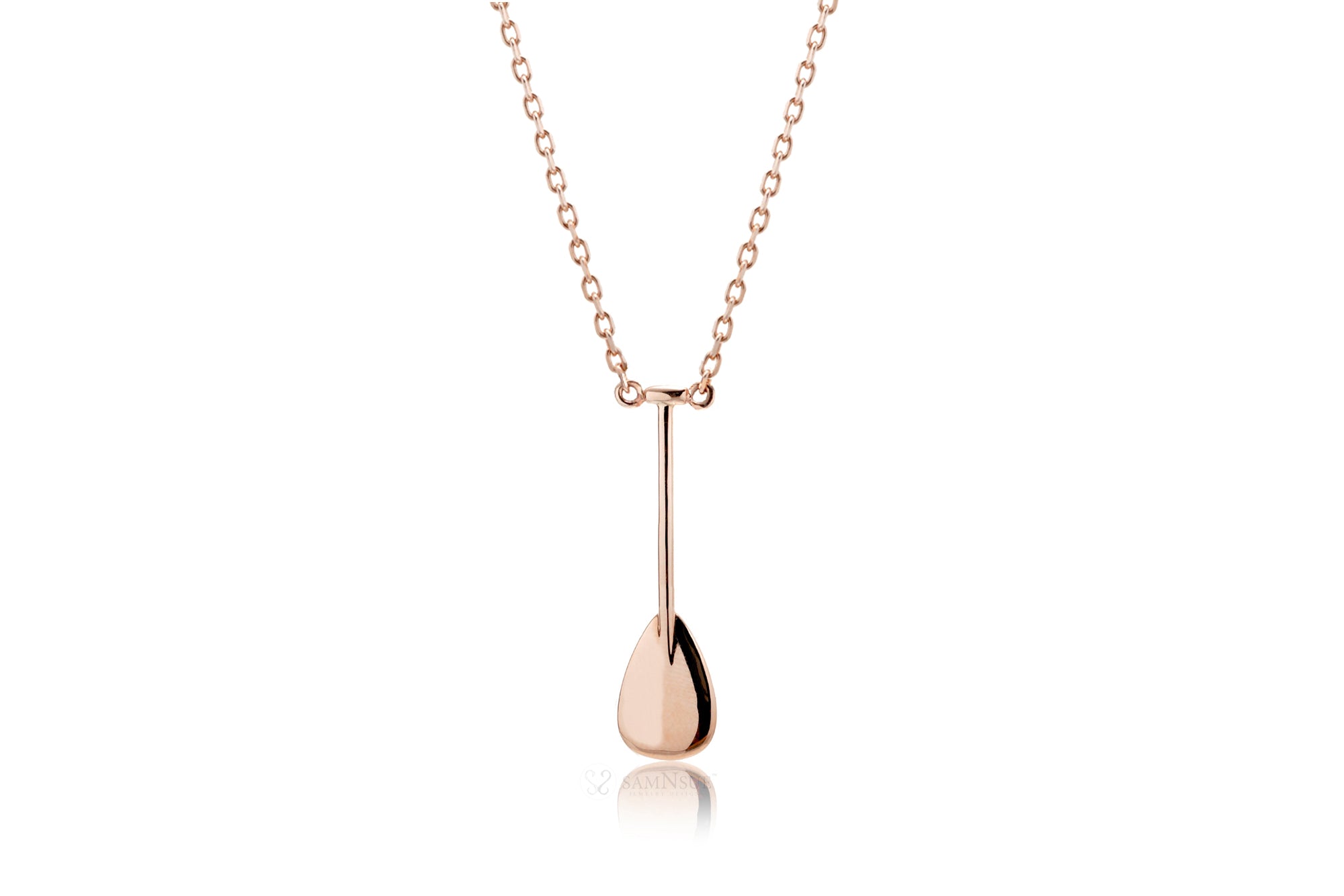 Water sport rose gold paddle necklace