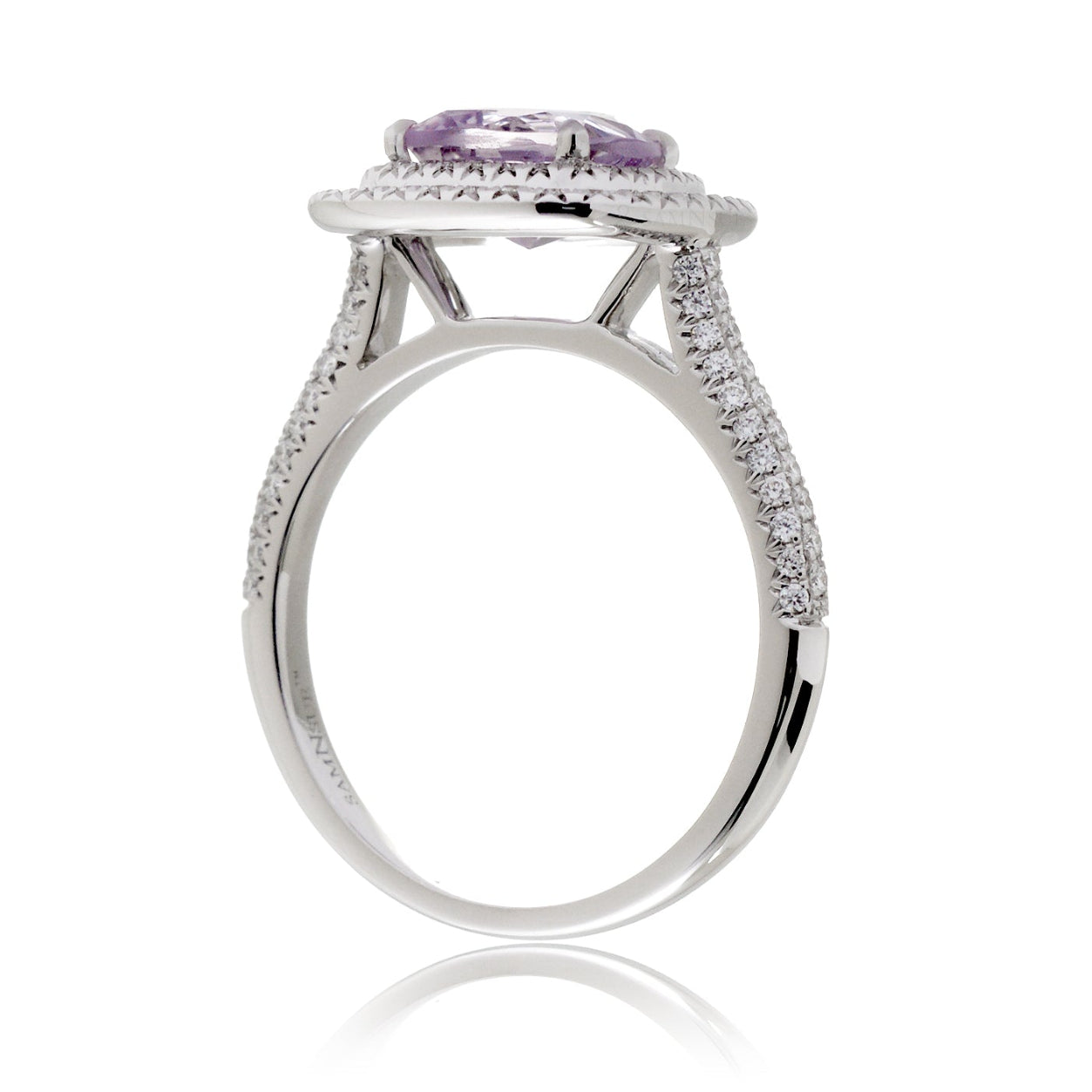 The Saturn Cushion Rose De France Amethyst Ring