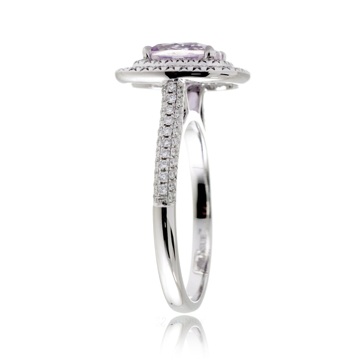 The Saturn Cushion Rose De France Amethyst Ring