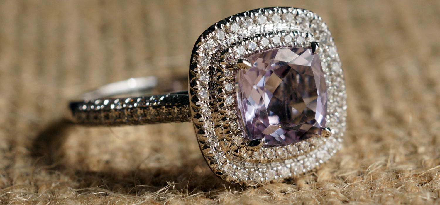 Amethyst Engagement Ring With Halo
