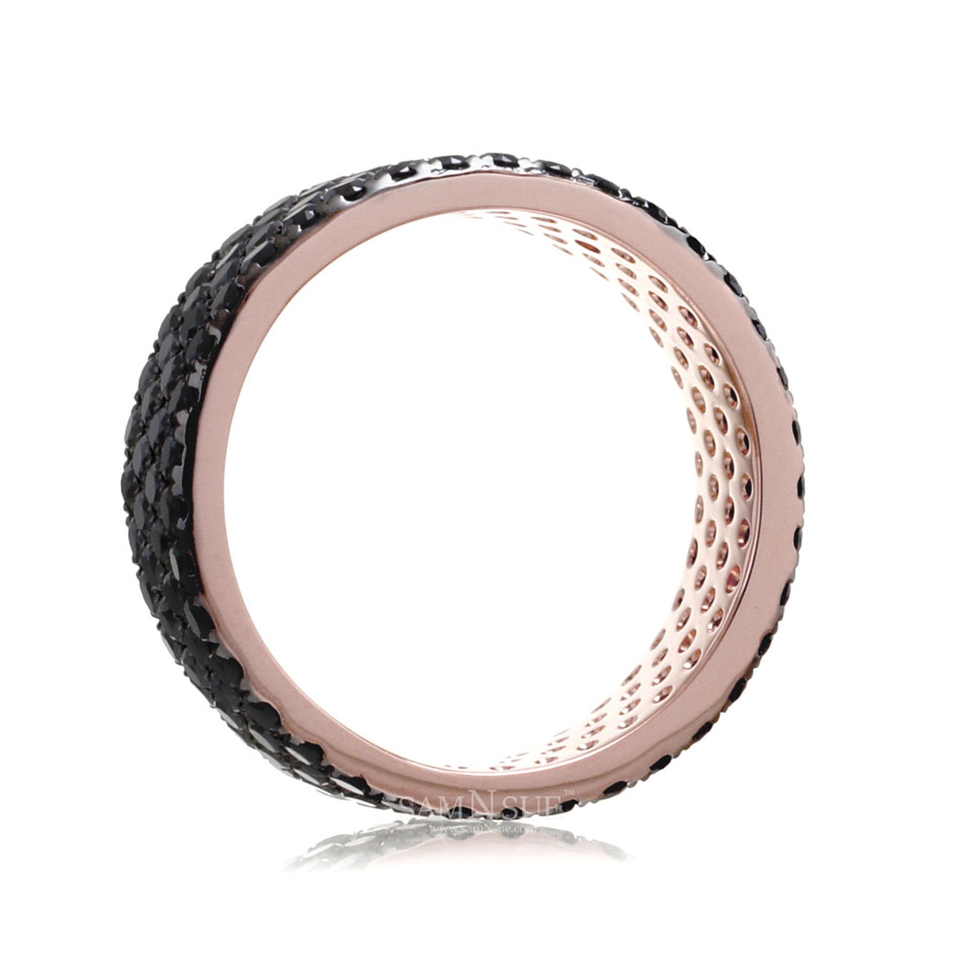 The Black Diamond Eternity Band (4 rows - 8mm)