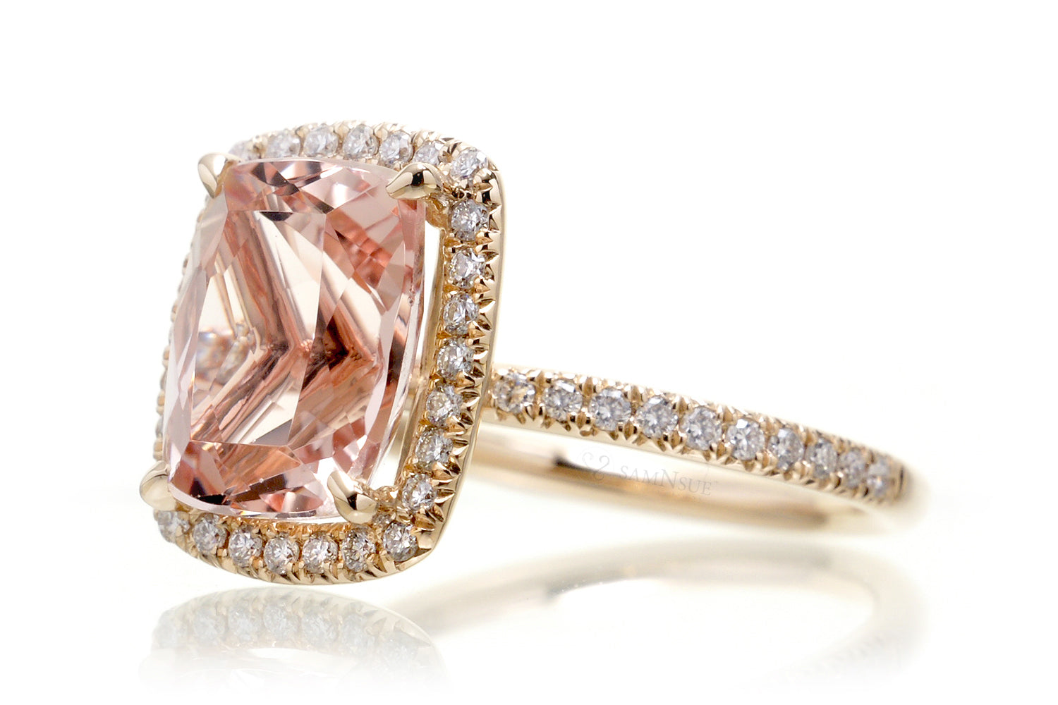 The Caitlin Cushion Morganite Ring