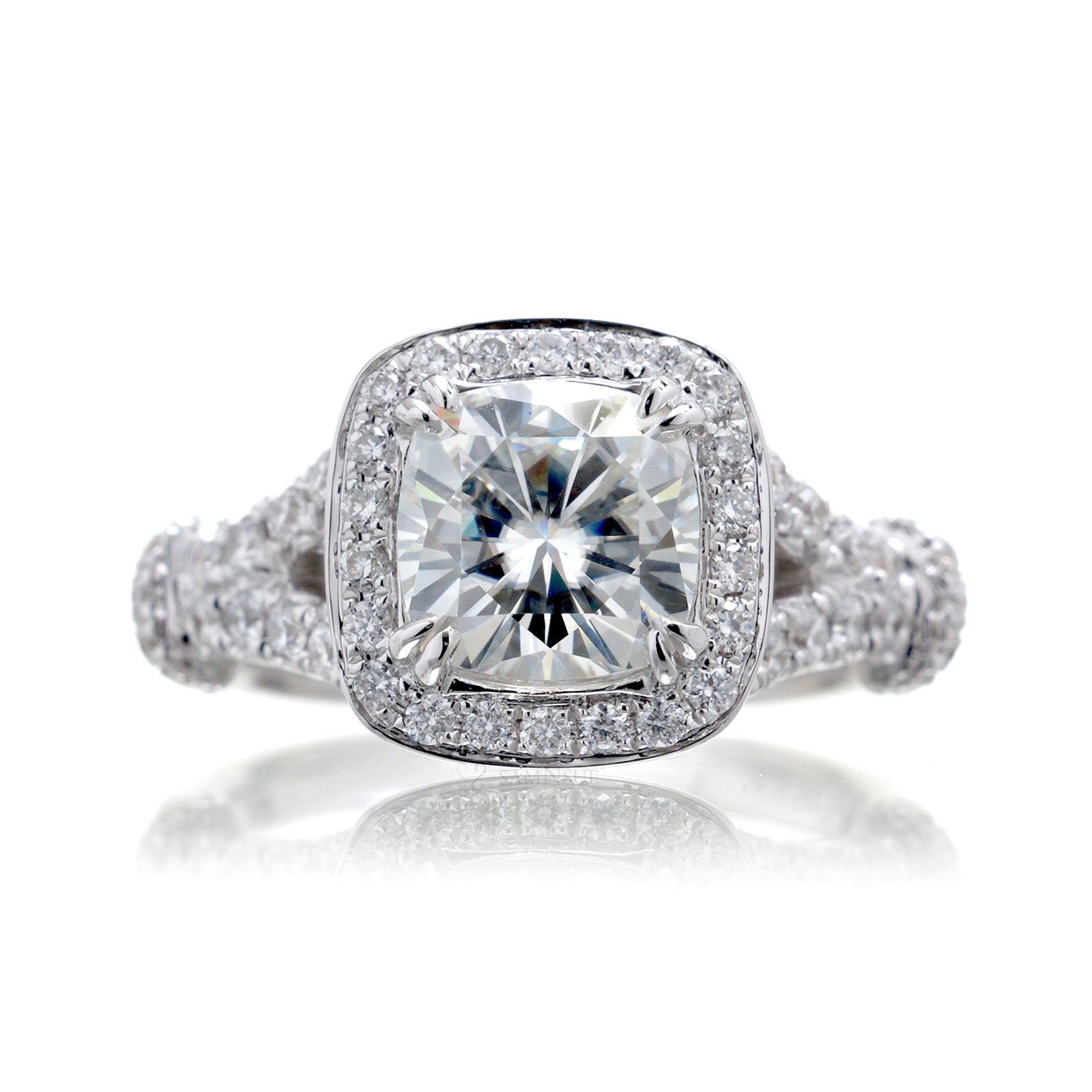The Marissa Cushion Moissanite  Ring (7x7mm)