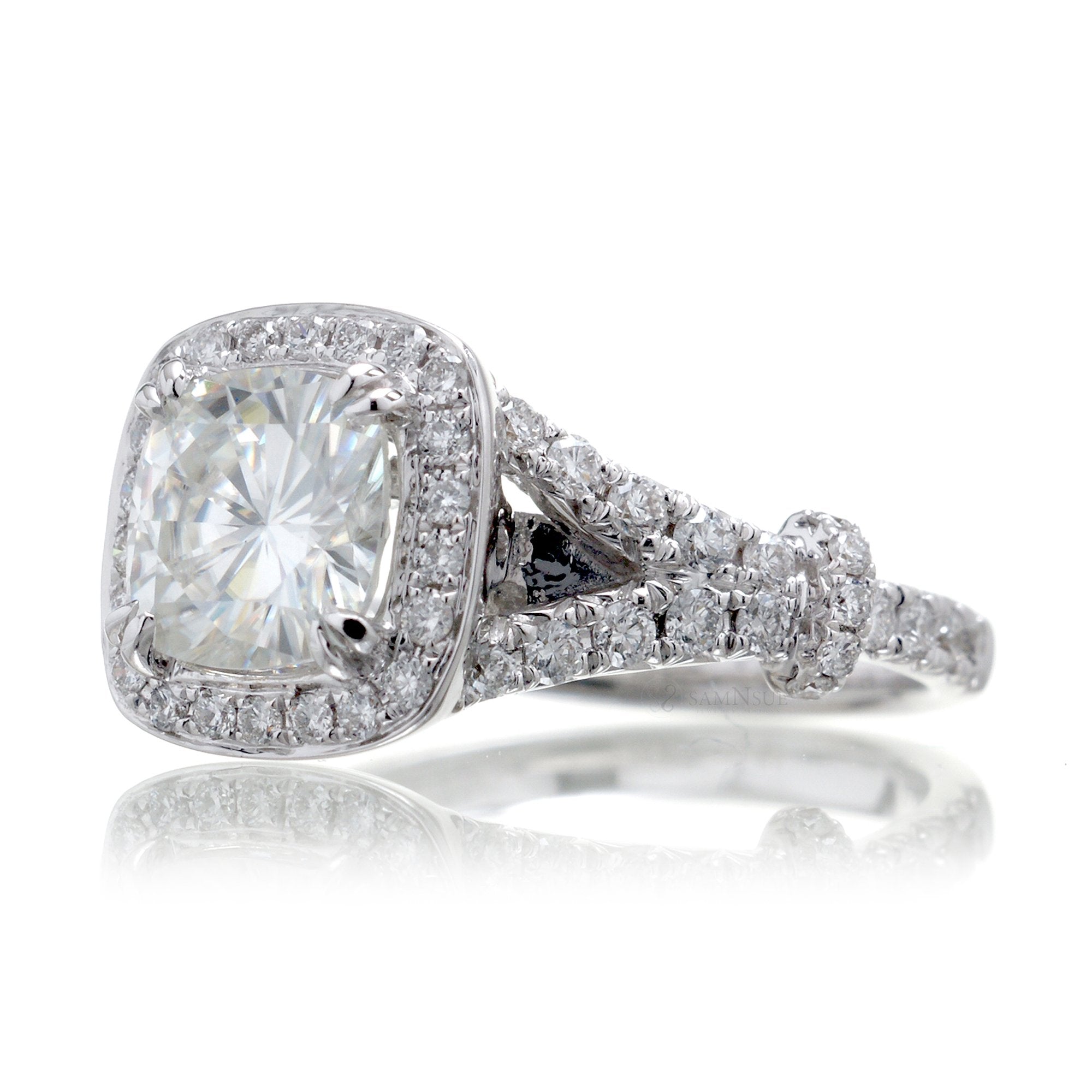 The Marissa Cushion Moissanite  Ring (7x7mm)