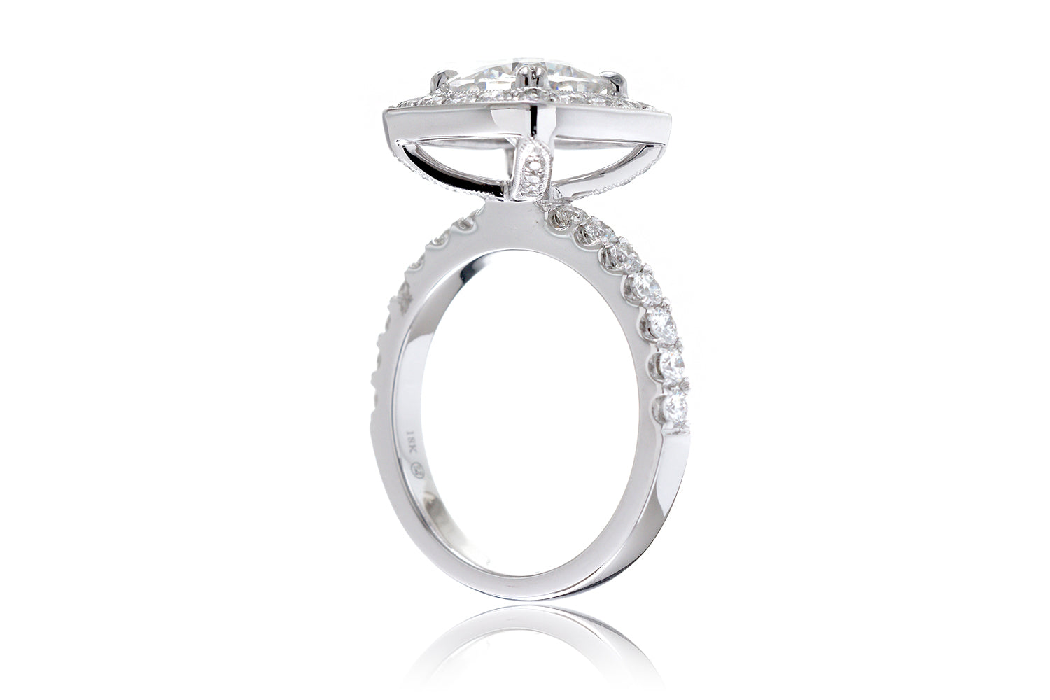 The Leila Halo Cushion Moissanite