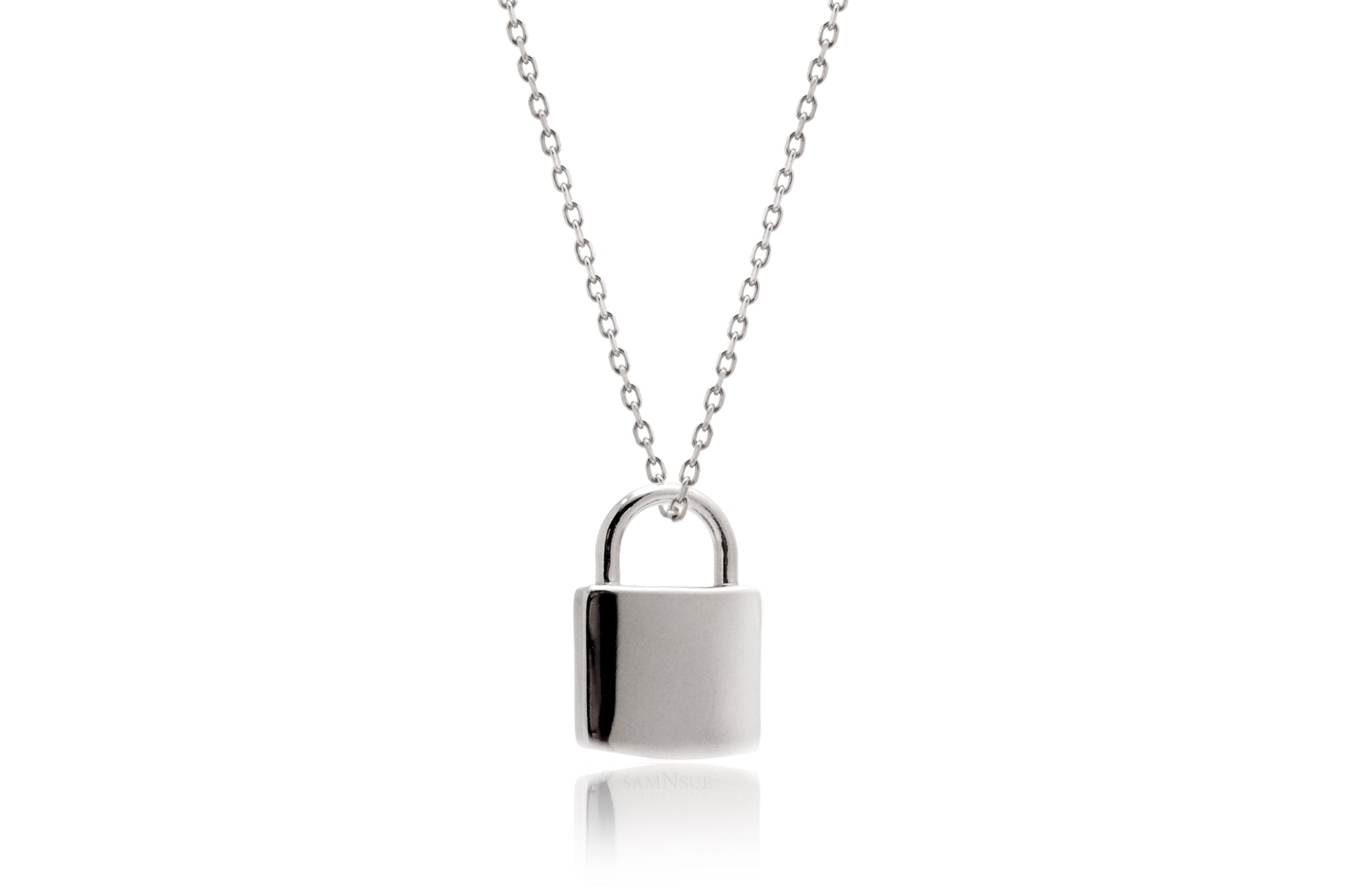 Sterling Silver Lock Pendant Necklace