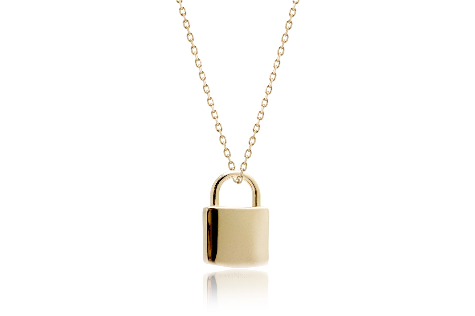 Tiny Lock Padlock Charm Necklace