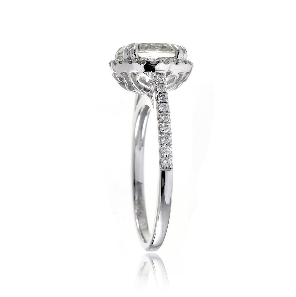 Prasiolite ring in white gold