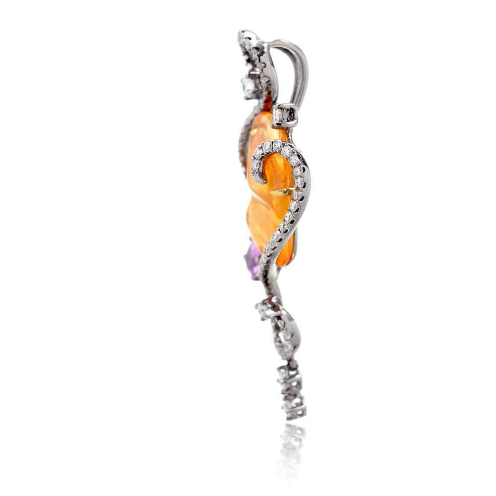 The Fire Opal And Pink Sapphire Pendant