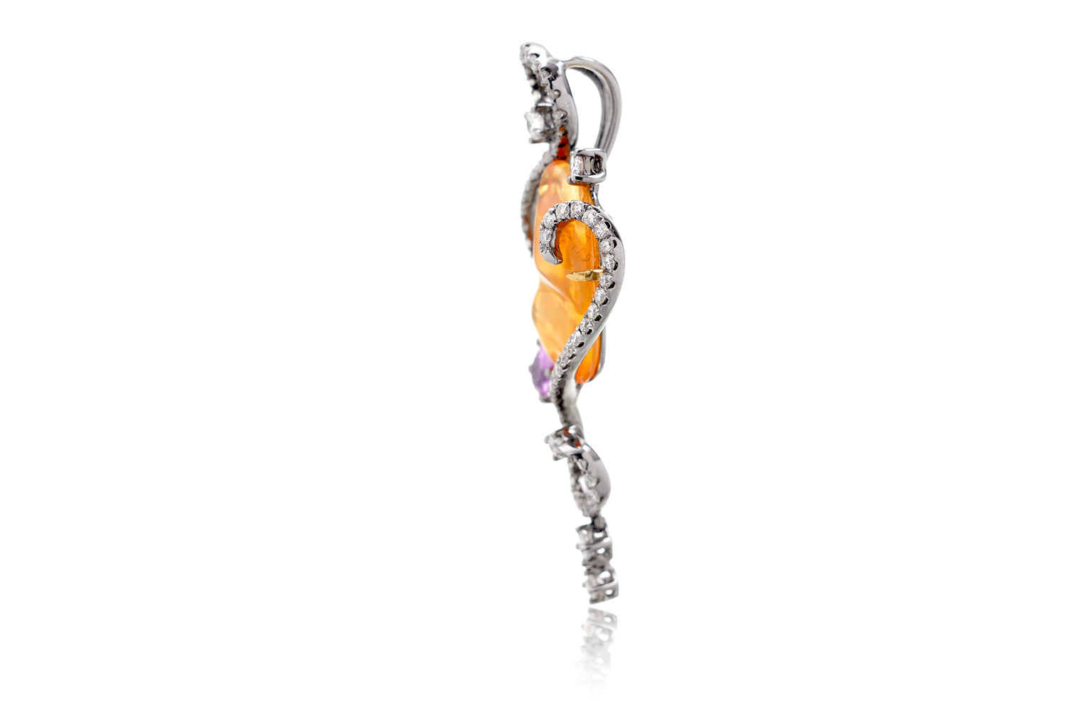 The Fire Opal And Pink Sapphire Pendant