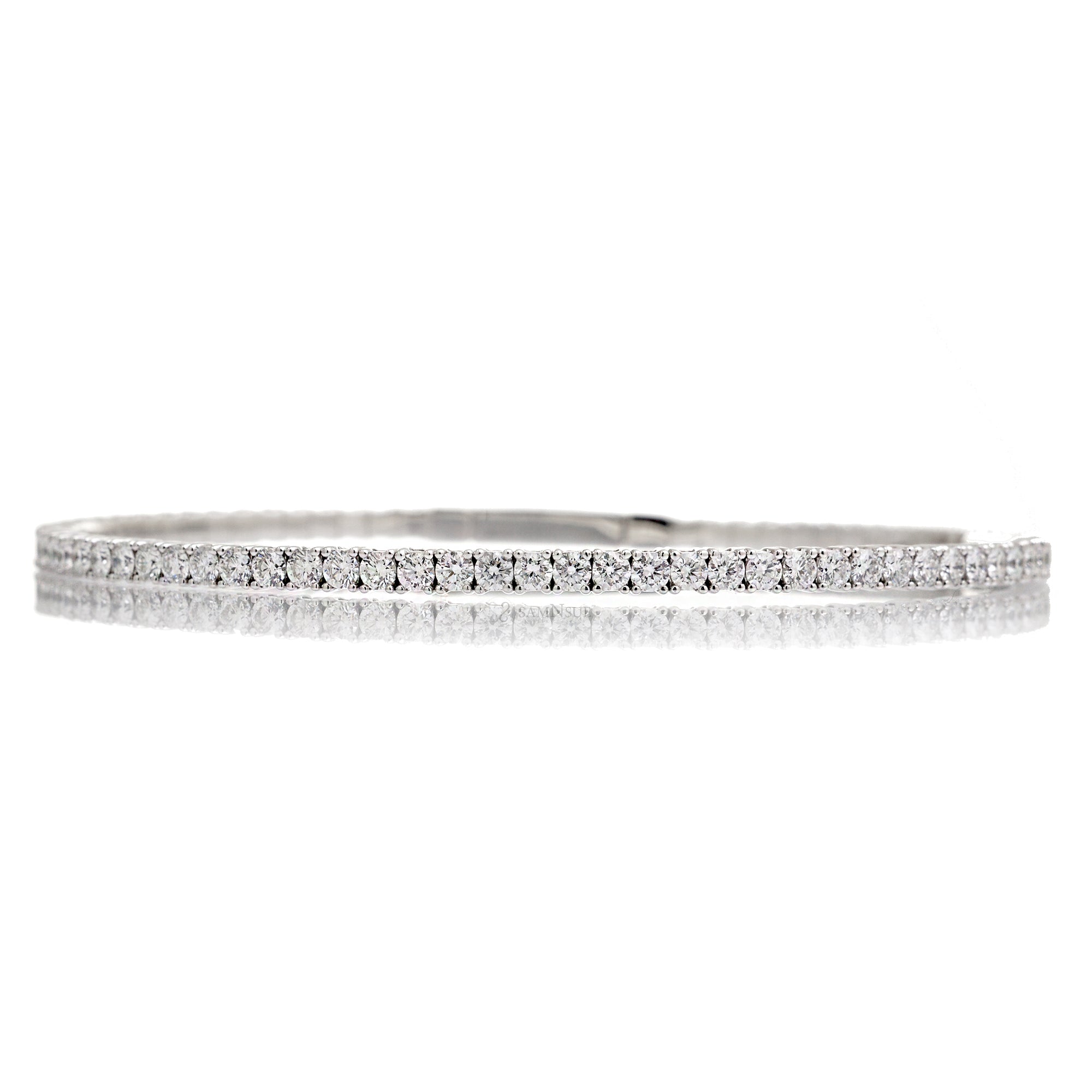 The Double Wire Semi Flexible Diamond Bracelet Bangle