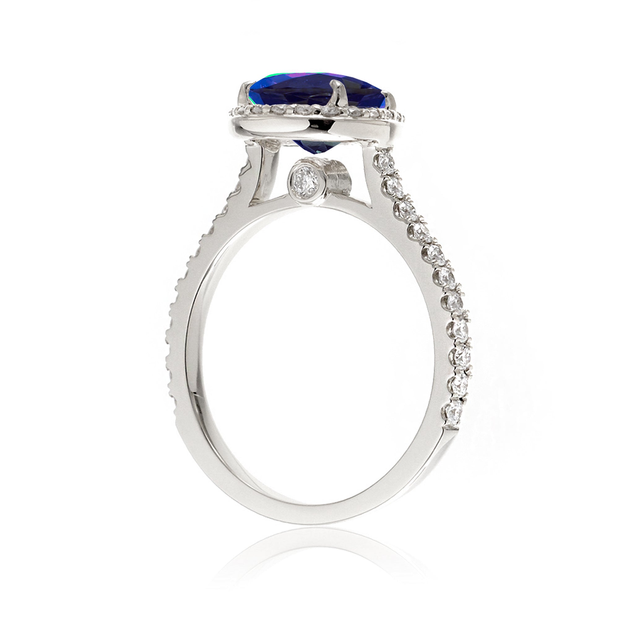 The Sunset Pear Blue Sapphire Ring
