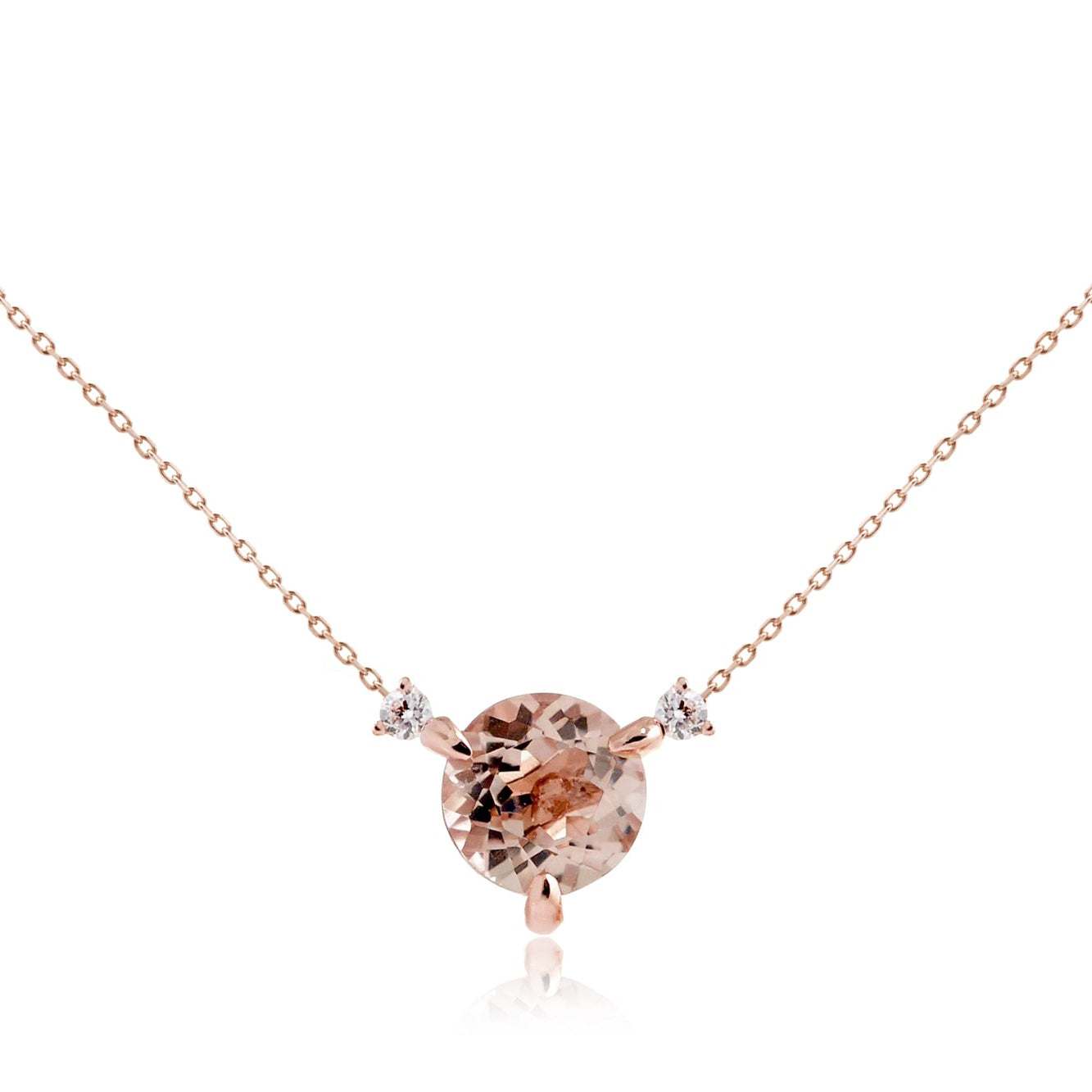 The Mandy Round Morganite Necklace