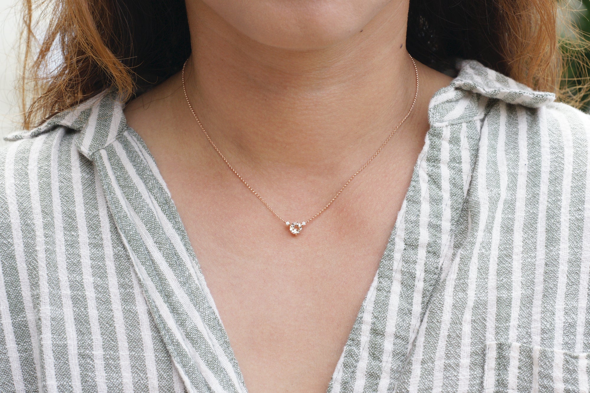 The Mandy Round Morganite Necklace