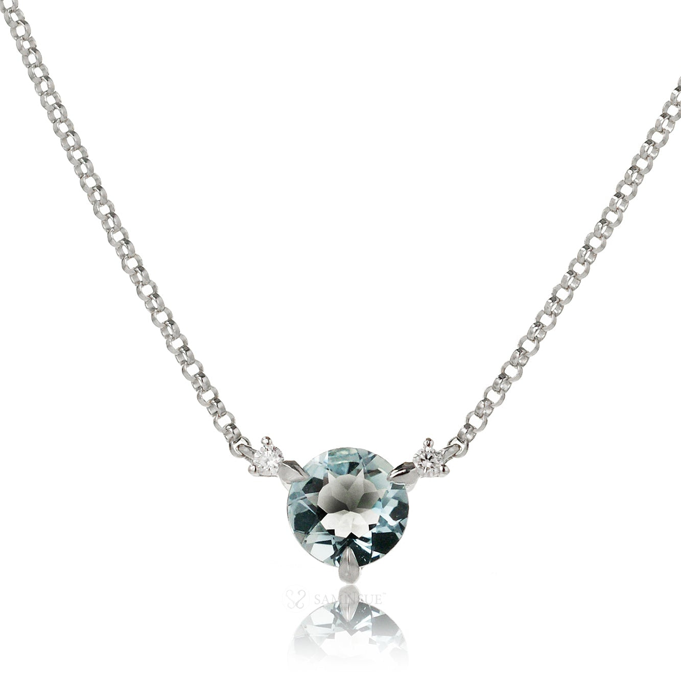 The Mandy Round Aquamarine Necklace