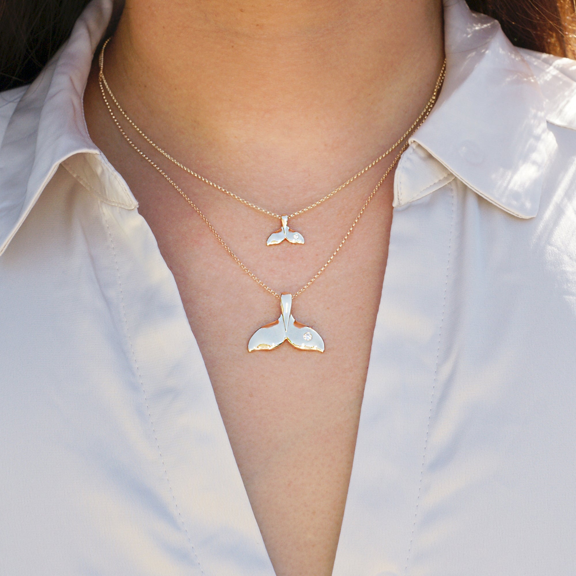 The Diamond Whale Tale Pendant