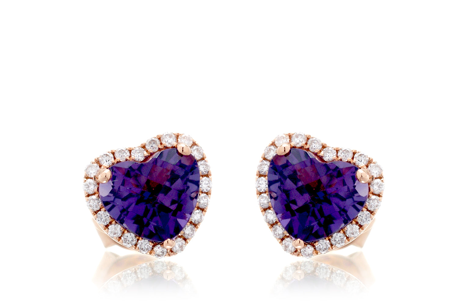 The Ophelia Heart Amethyst Studs