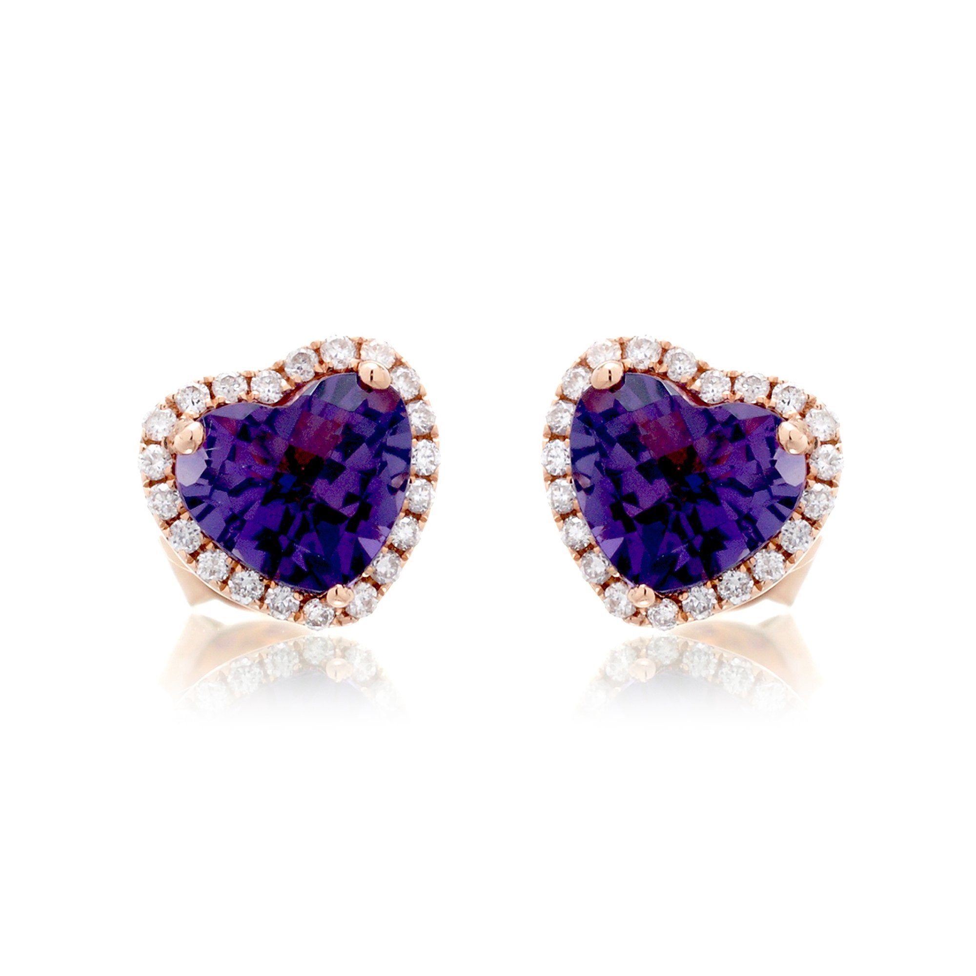 The Ophelia Heart Amethyst Studs
