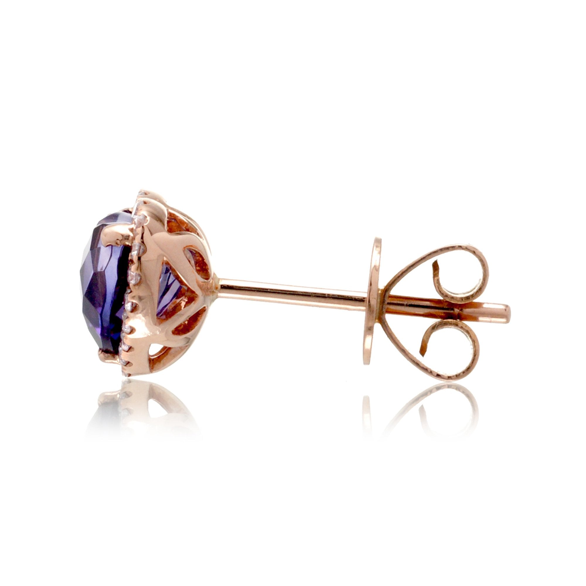 The Ophelia Heart Amethyst Studs