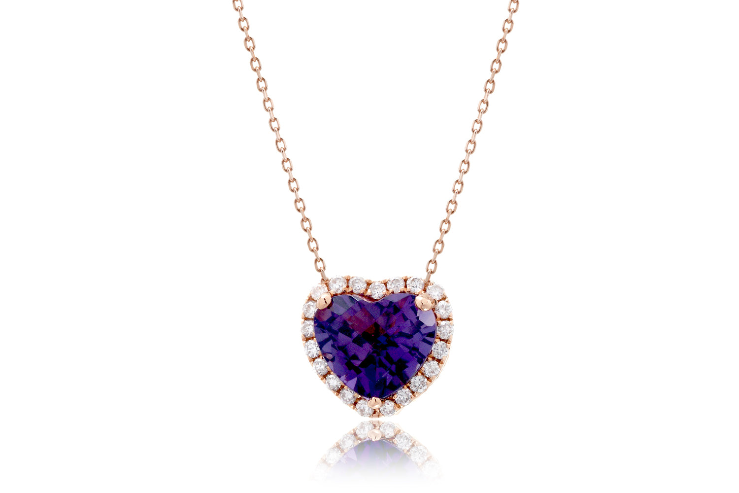 The Ophelia Heart Amethyst Necklace (6x6)