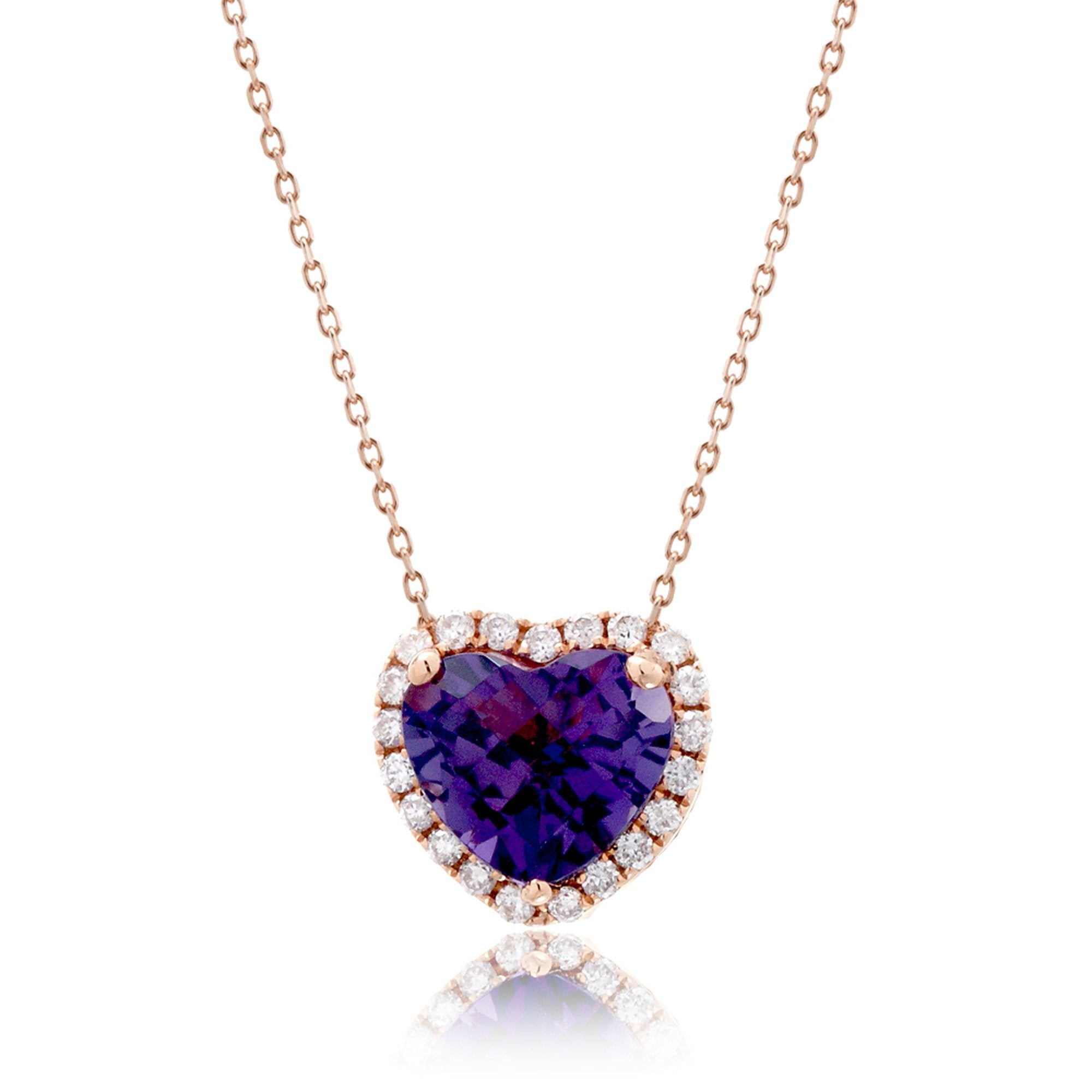 The Ophelia Heart Amethyst Necklace (6x6)