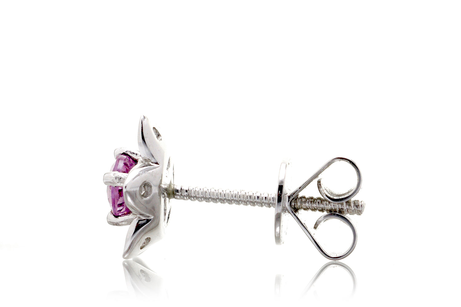 The Daffodil Pink Sapphire Diamond Stud Earrings