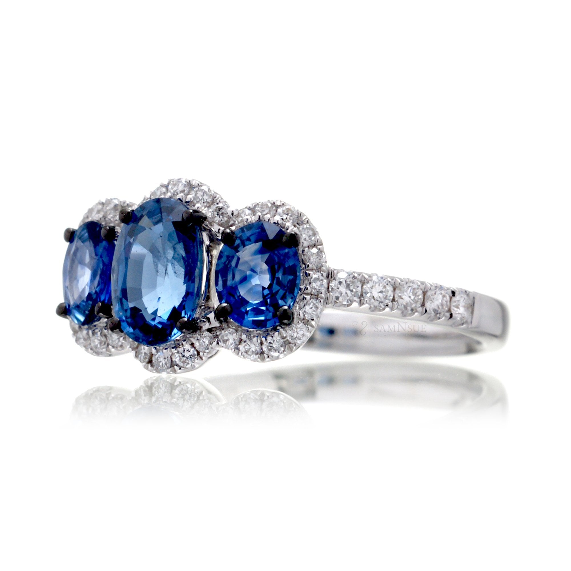 The Pennie Oval Sapphire & Diamond Ring