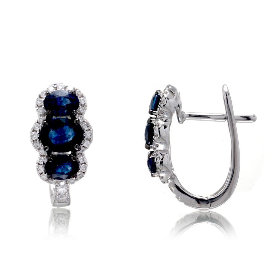 The Pennie Oval Sapphire Huggies