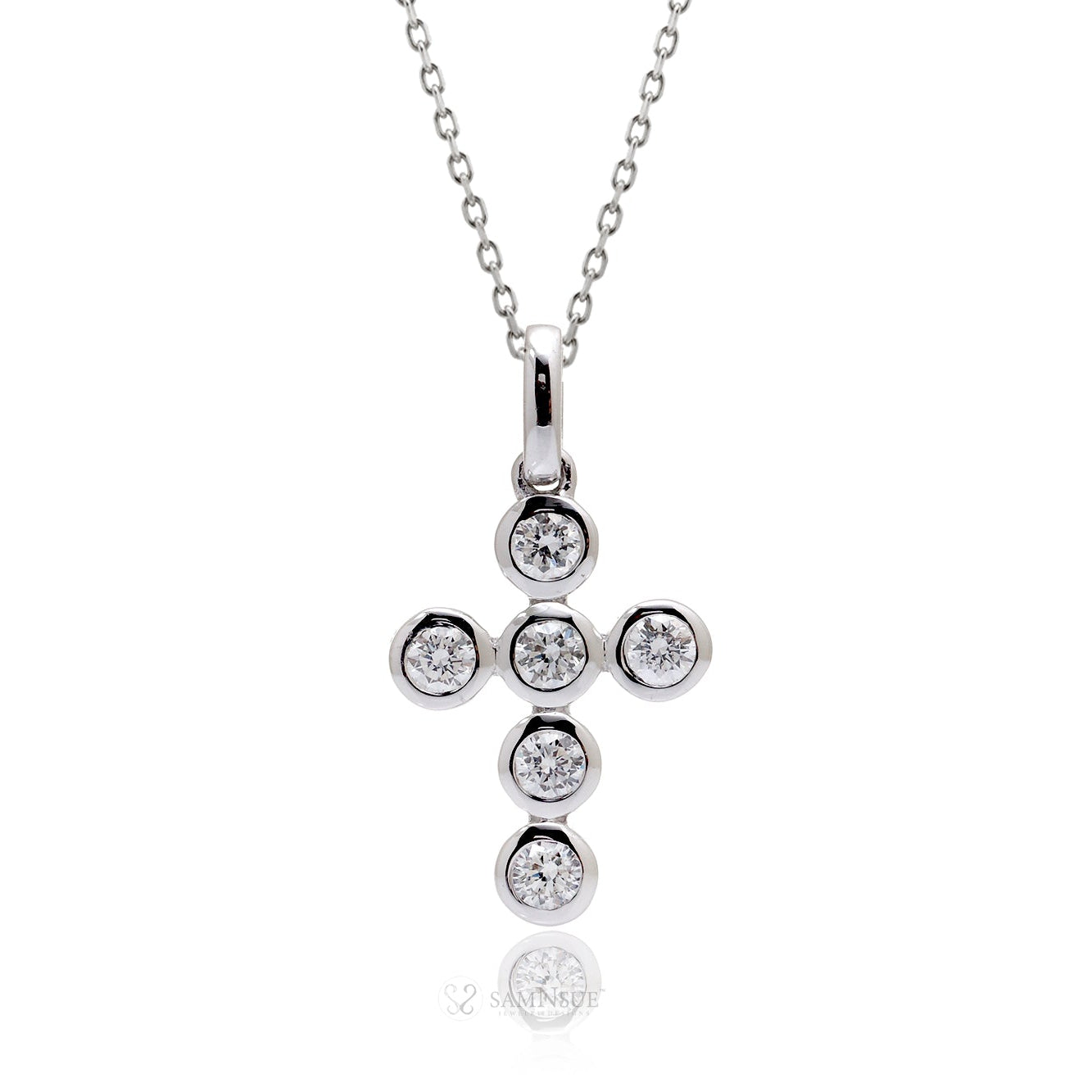 The Bezel Diamond Cross Pendant