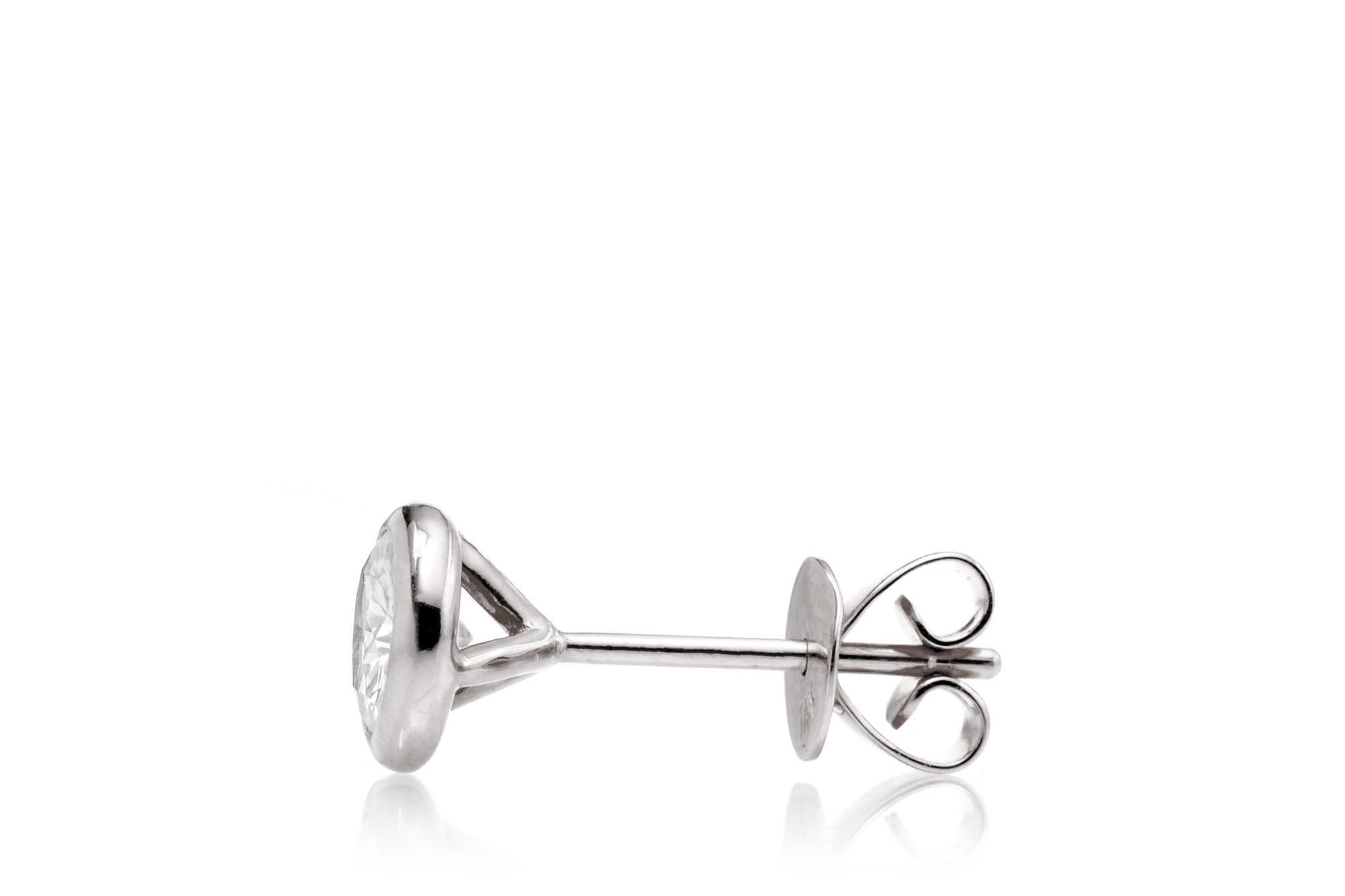 Round Bezel Moissanite Stud Earrings