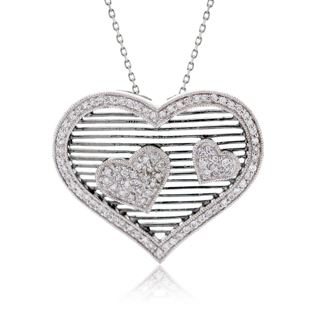 The Flossie Heart Pavé Pendant