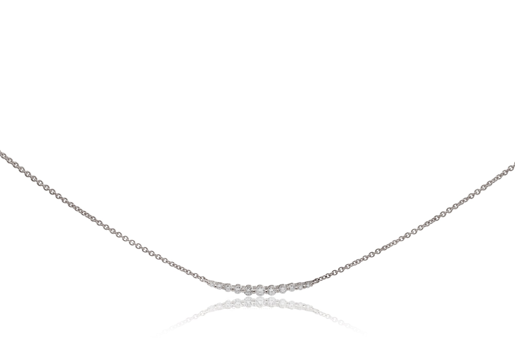 Curve Diamond Bar Necklace