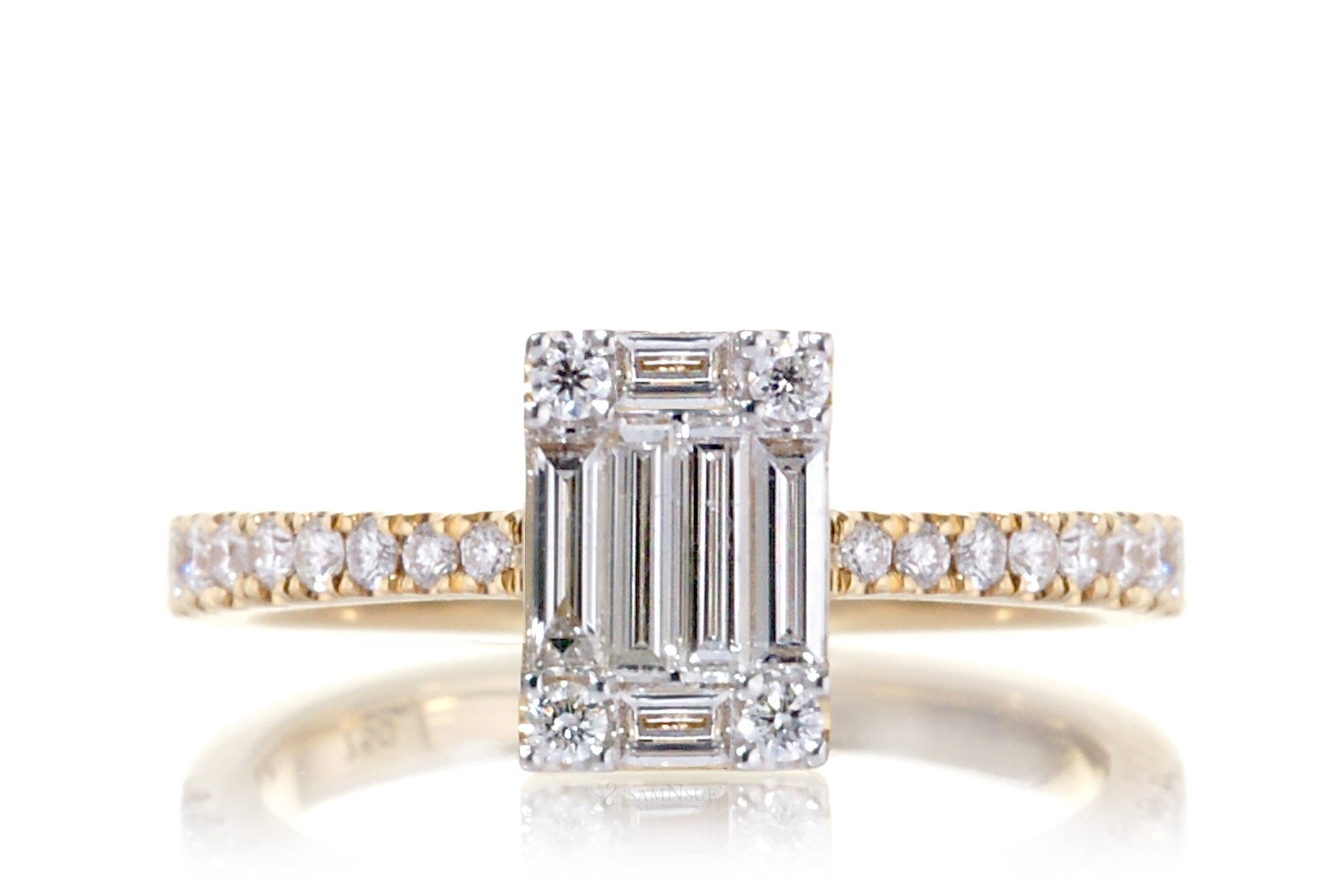 The Maryanne Emerald Shape Diamond Cluster Ring