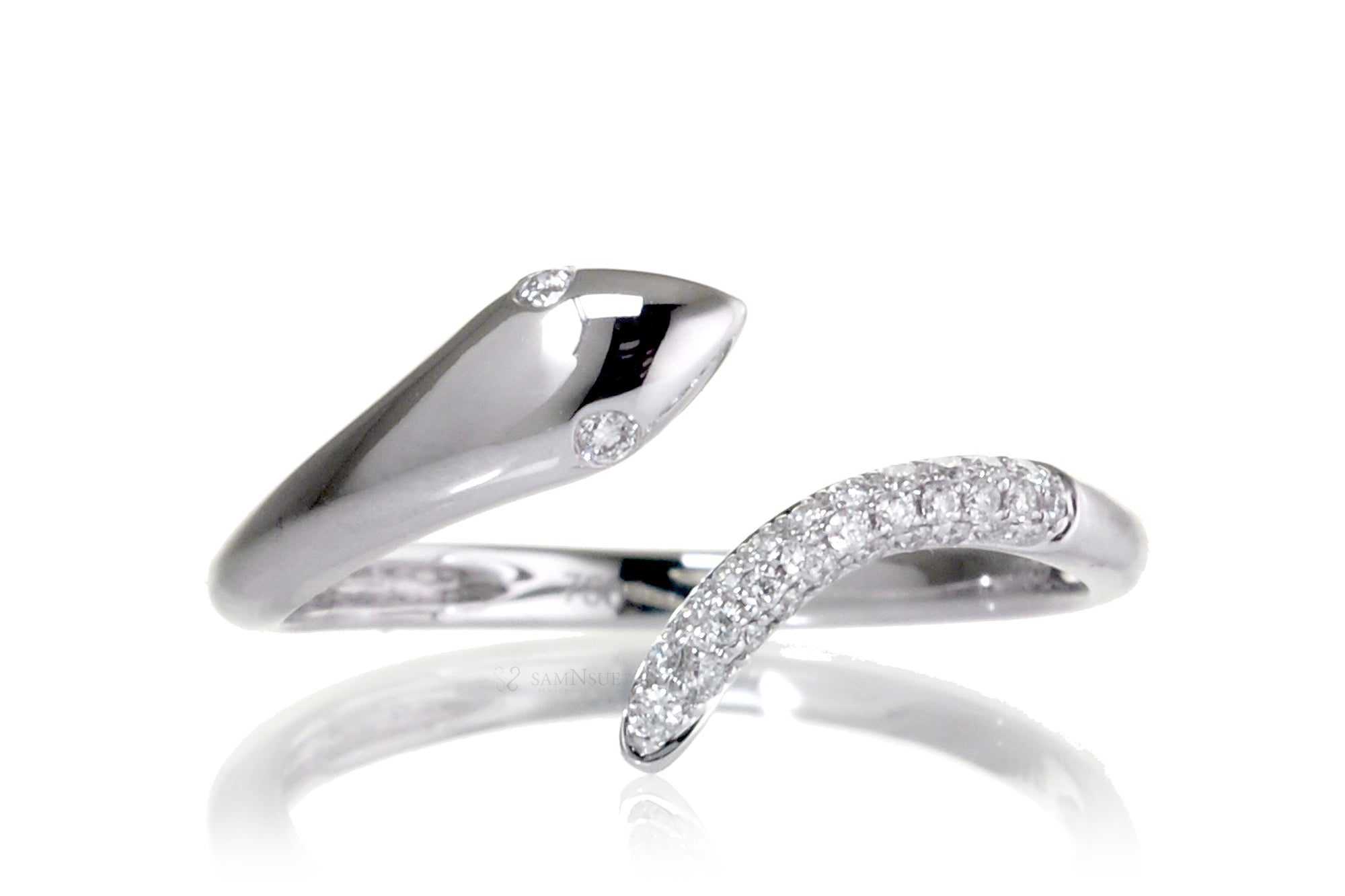 The Petite Pavé Diamond Rattle Snake Ring