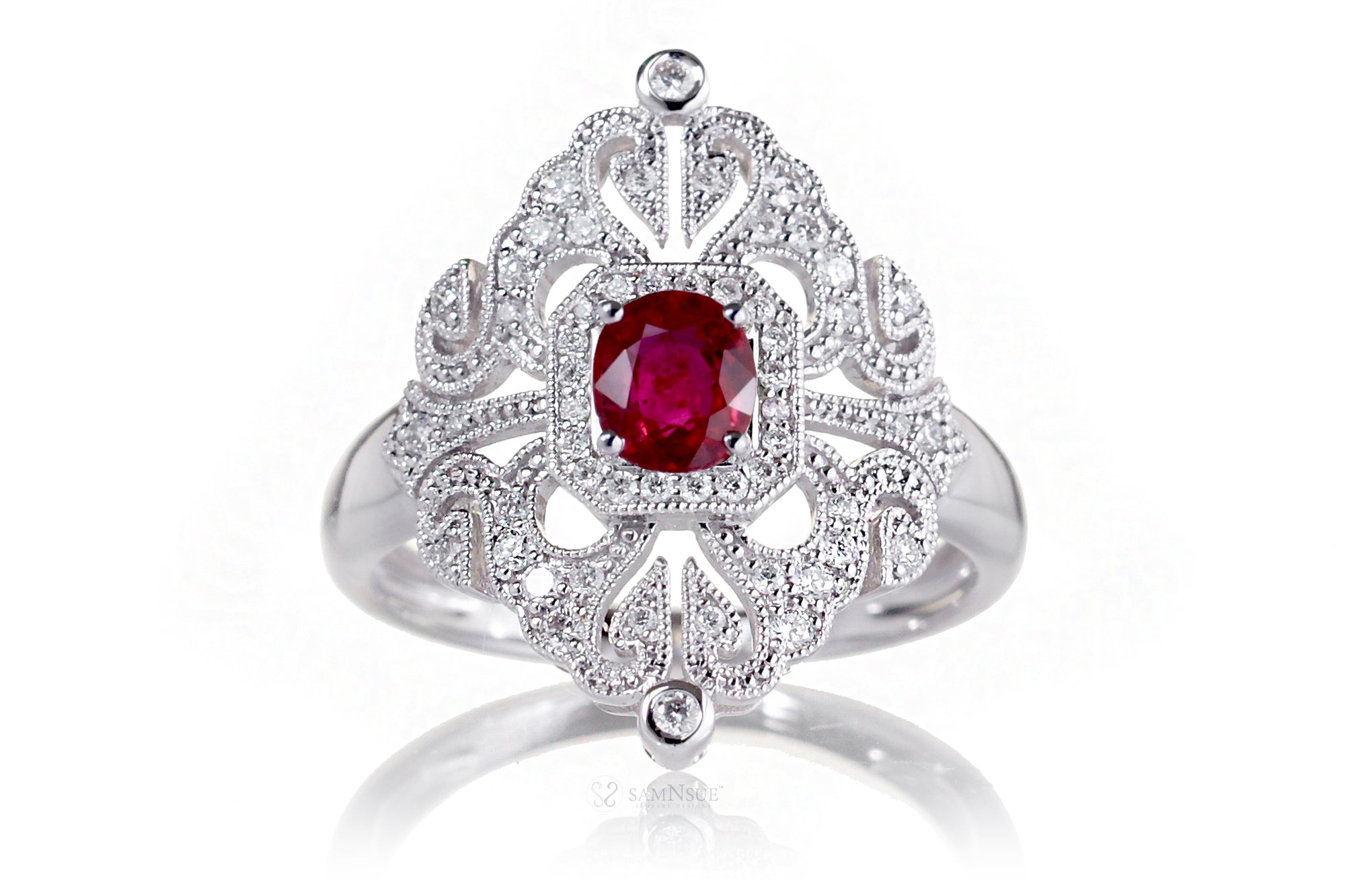 The Renée Art Deco Ruby Ring