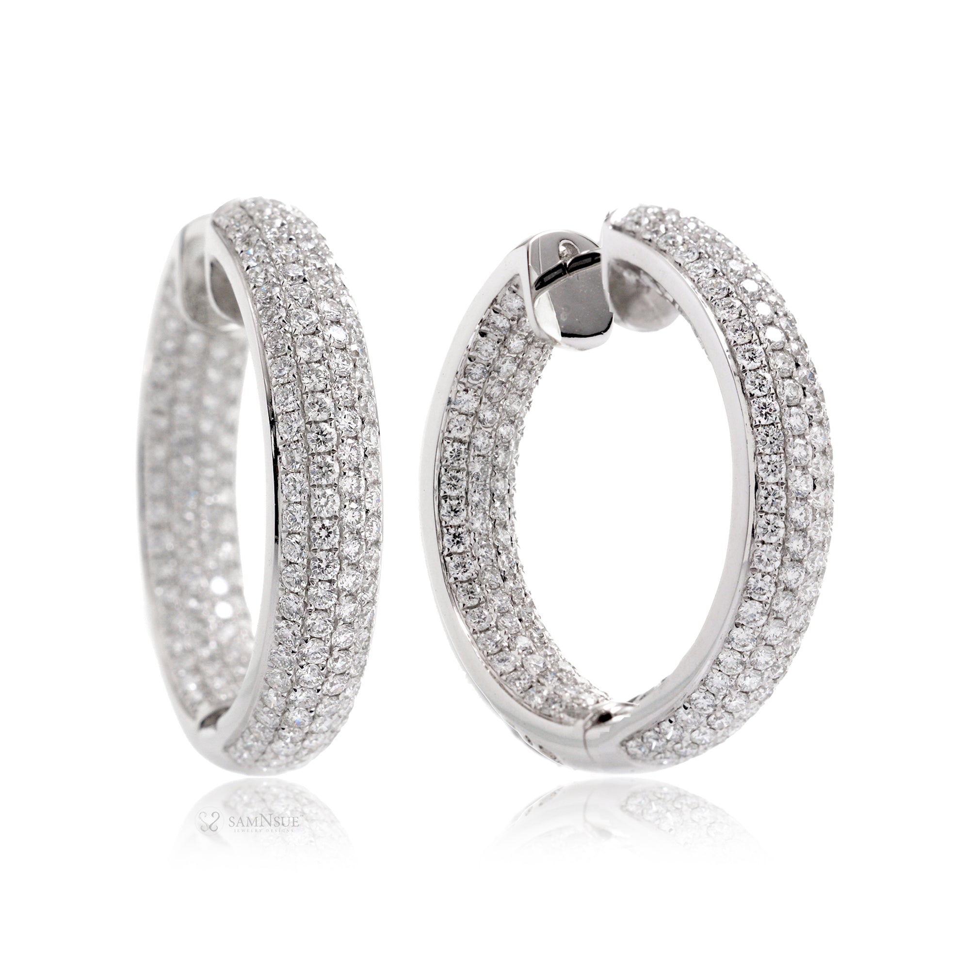 Inside Out Pavé Diamond Hoop Earrings (3.70 ct tw.)