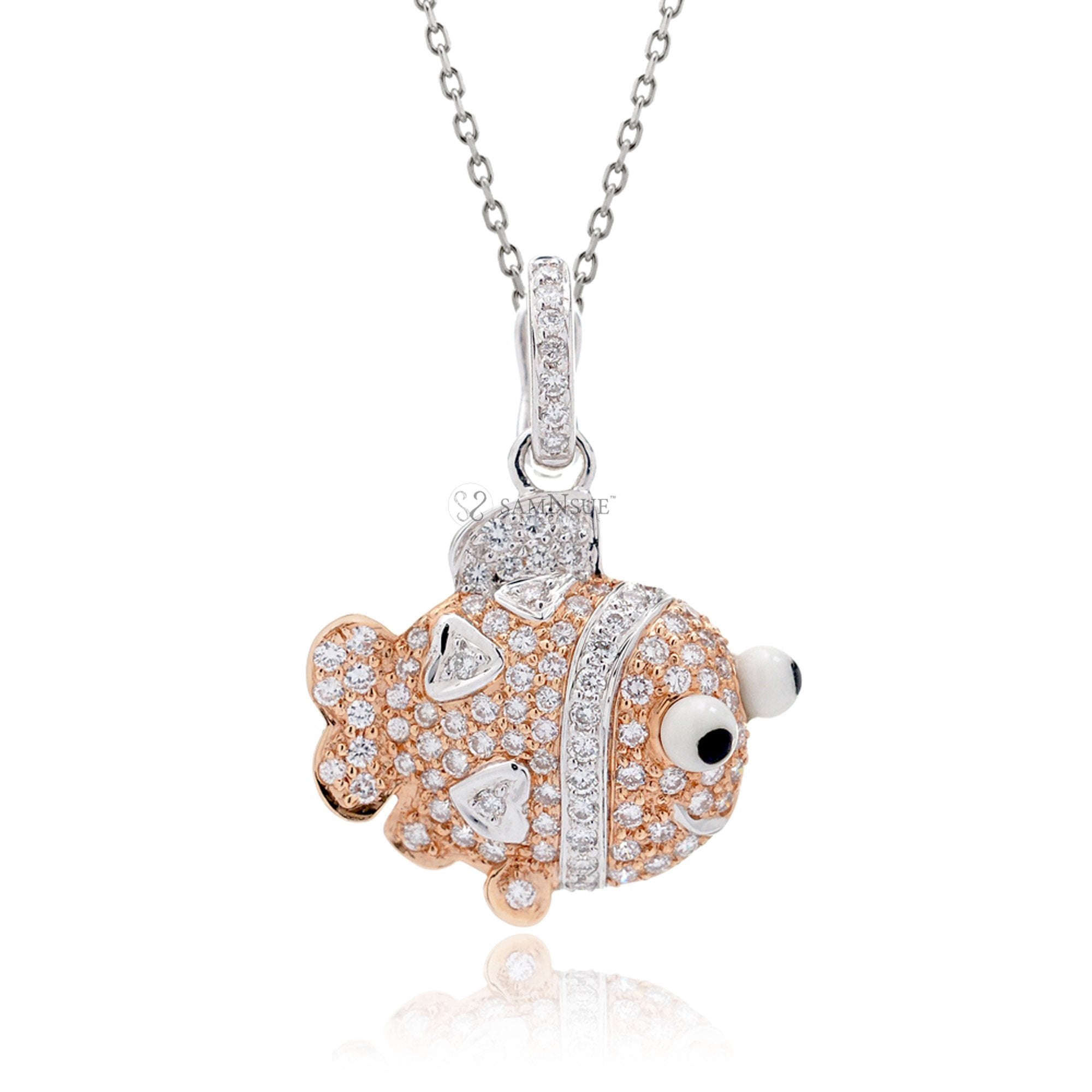 The Clown Fish Diamond Charm Pendant
