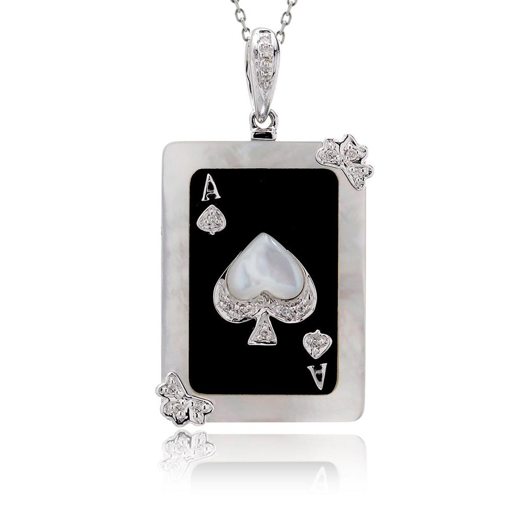 The Ace Of Spade Mother Of Pearl Pendant