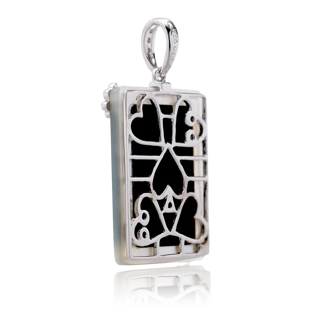 The Ace Of Spade Mother Of Pearl Pendant