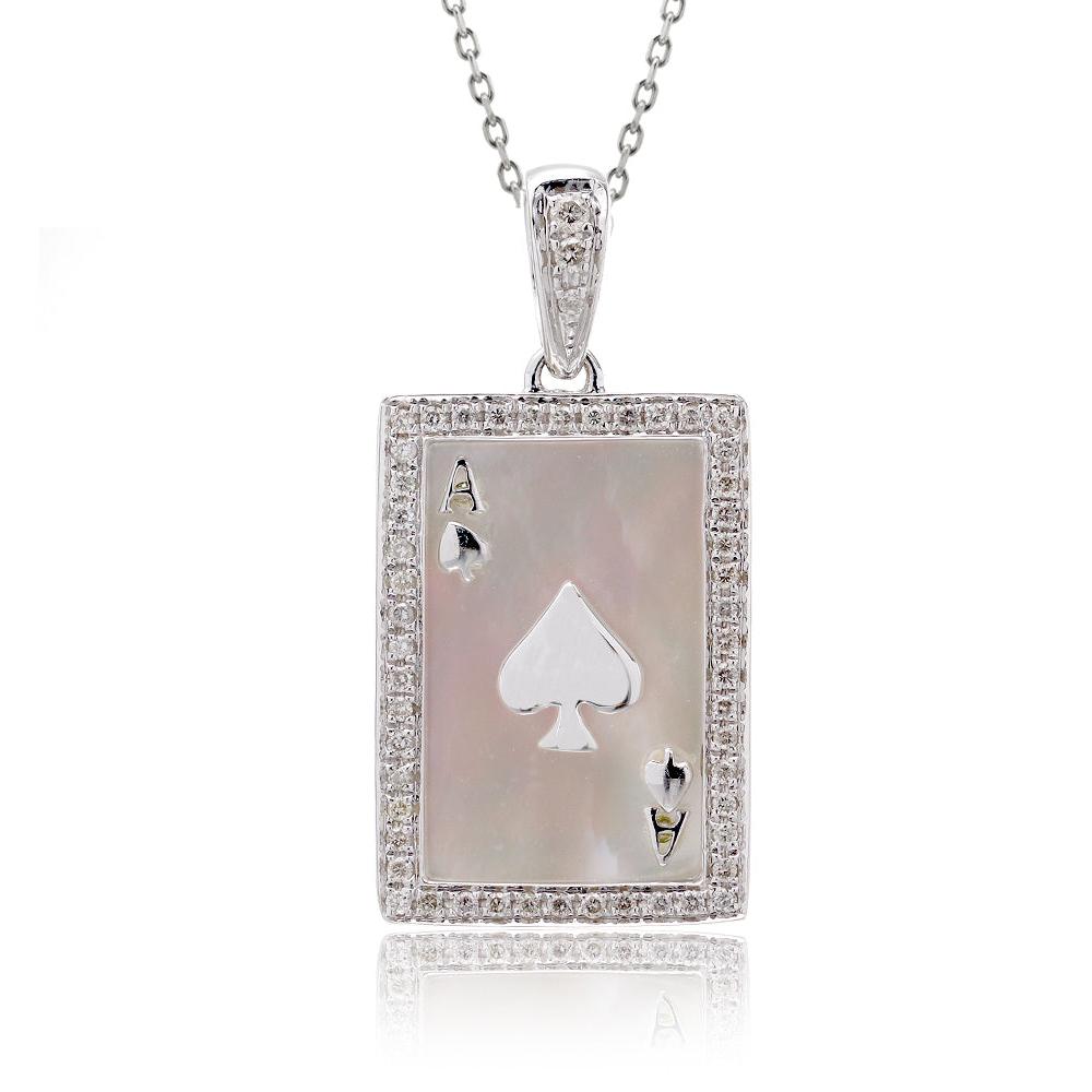 The Ace Of Spade Mother Of Pearl Pendant
