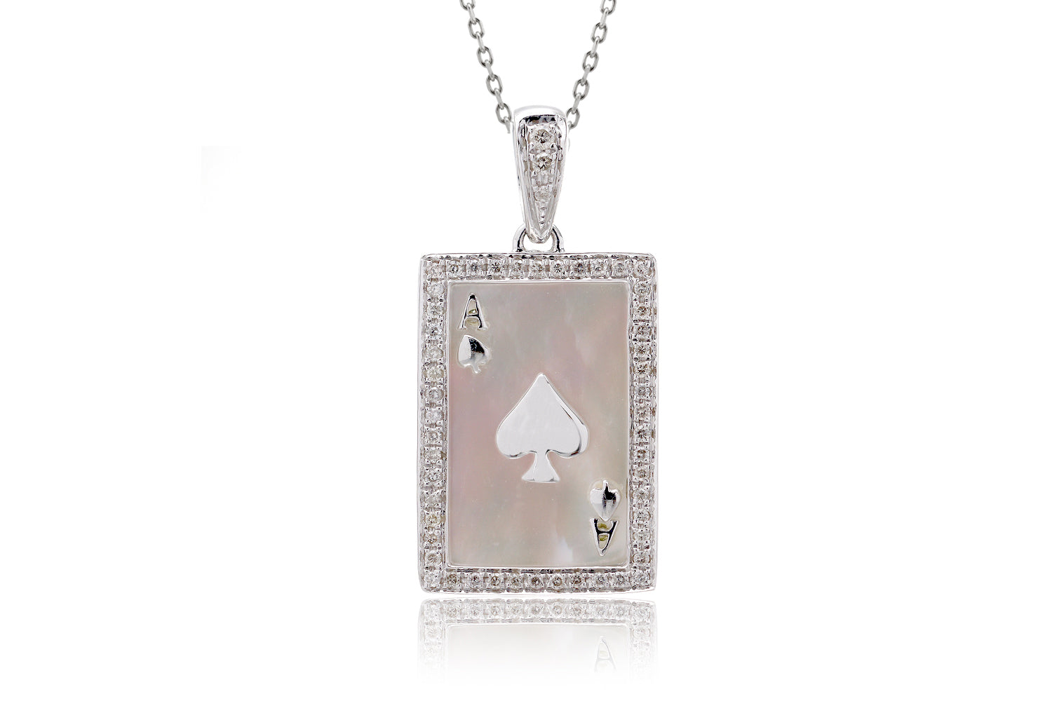 The Ace Of Spade Mother Of Pearl Pendant